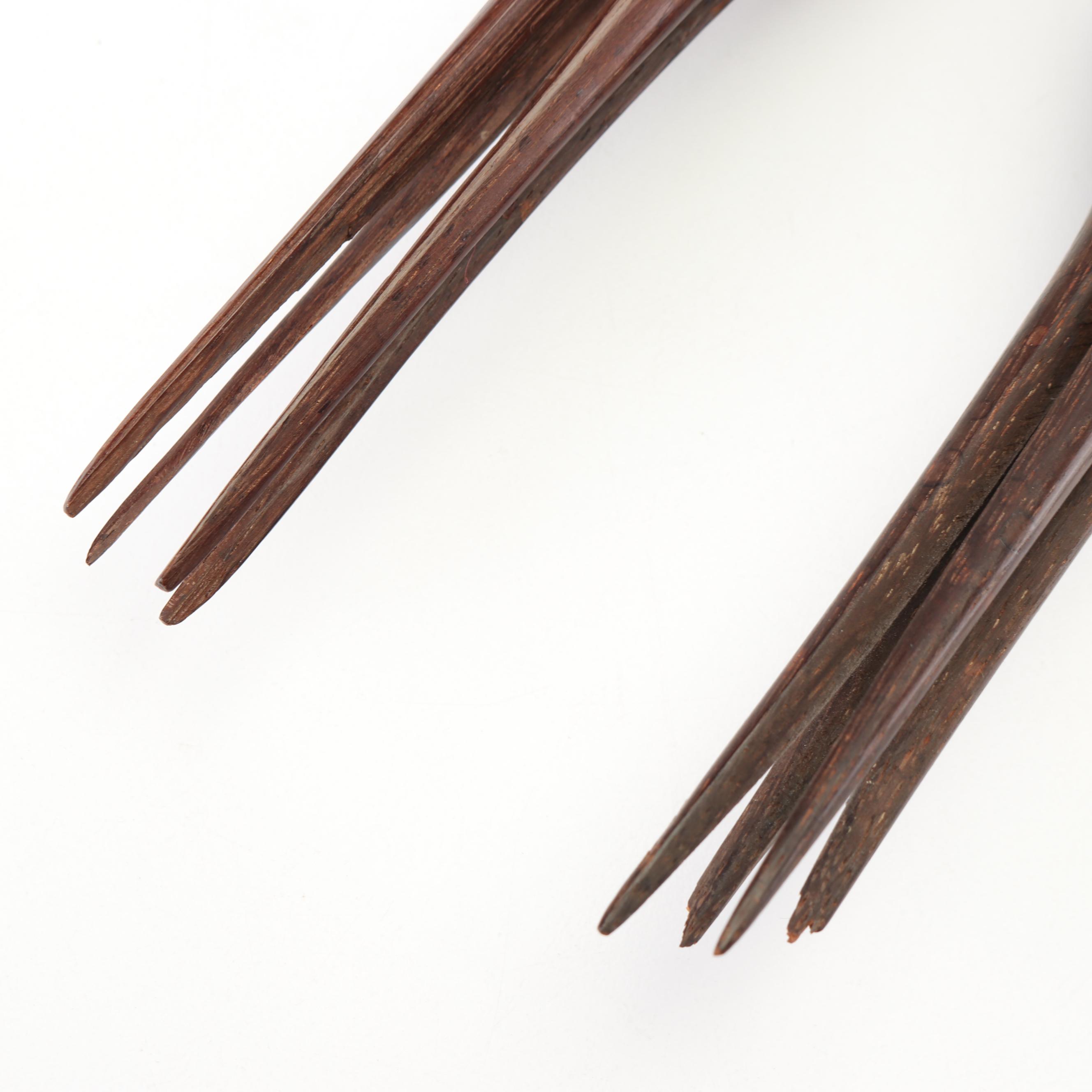 Fijian Carved Wood Ai Cula Ni Bokola "Cannibal" Forks