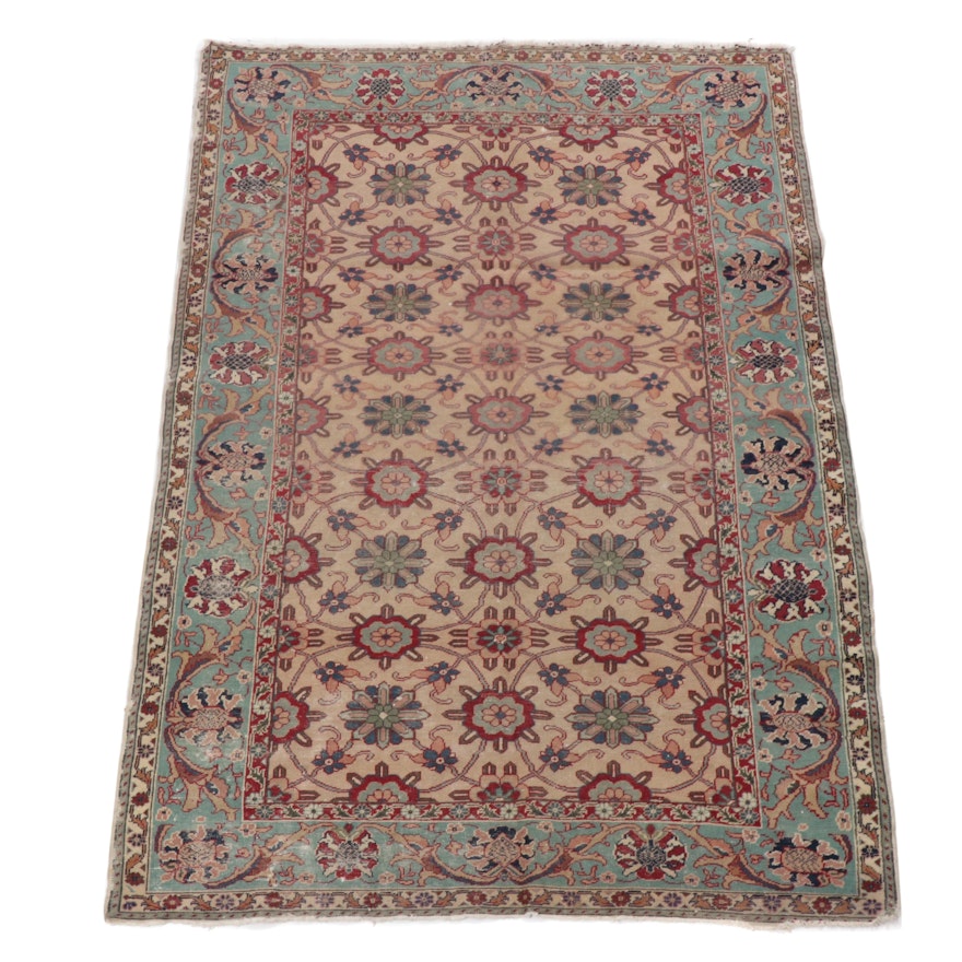 3.9' x 5.6' Hand-Knotted Turkish Hereke Rug, Circa 1920s