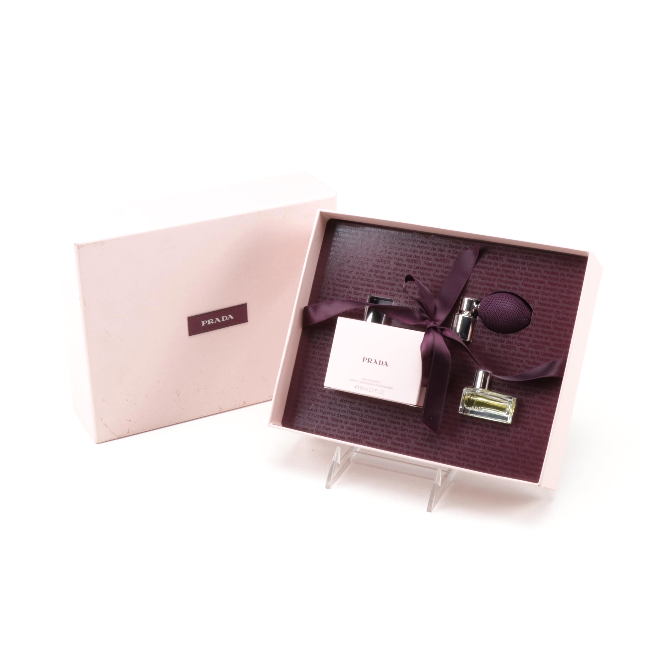 Prada Amber Eau De Parfum Gift Box with Refillable Spray