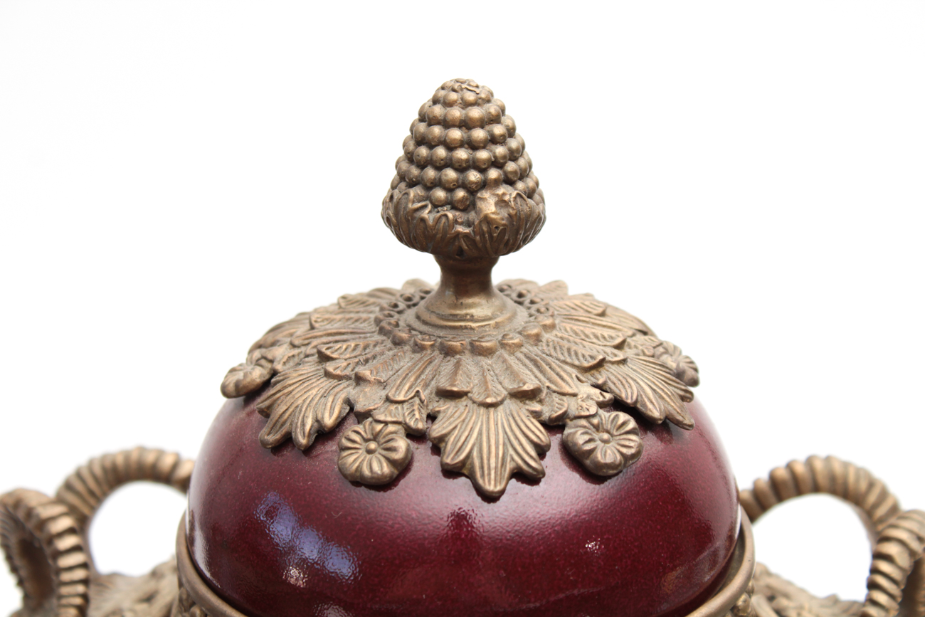 Wong Lee 1895 Porcelain and Bronze Urns, Late 20th Century