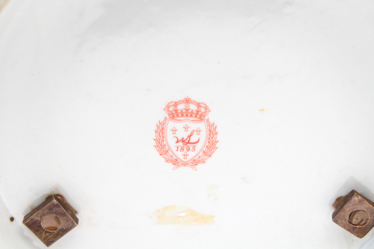 Wong Lee 1895 Porcelain and Bronze Urns, Late 20th Century