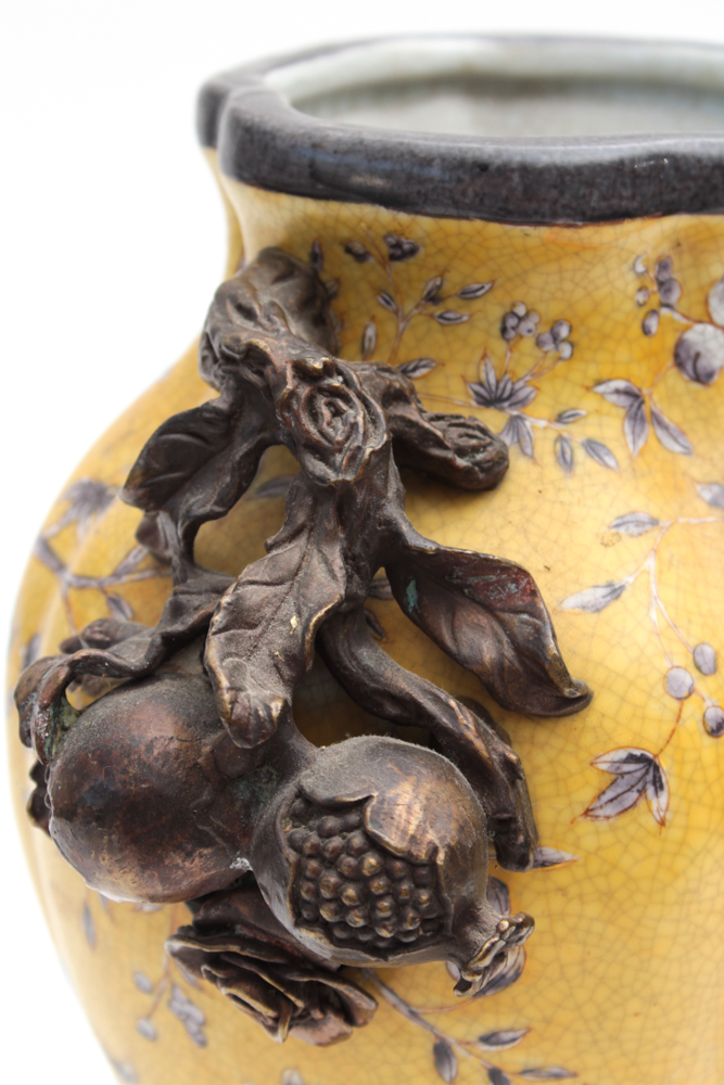 Chinese Hua Rong Tang Porcelain and Bronze Vase