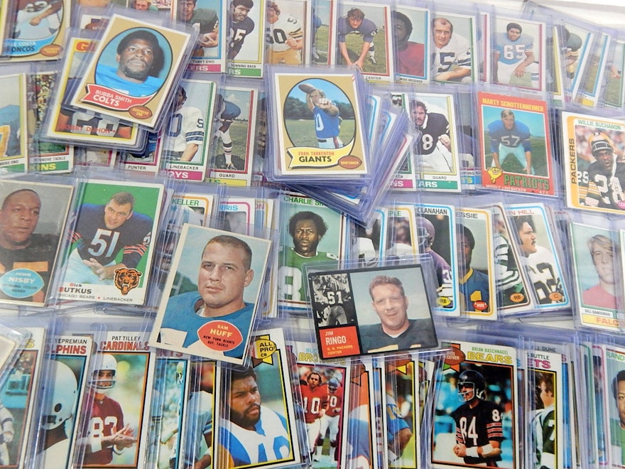 Topps Football Cards with Top Loaded Stars, 1960s/1970s