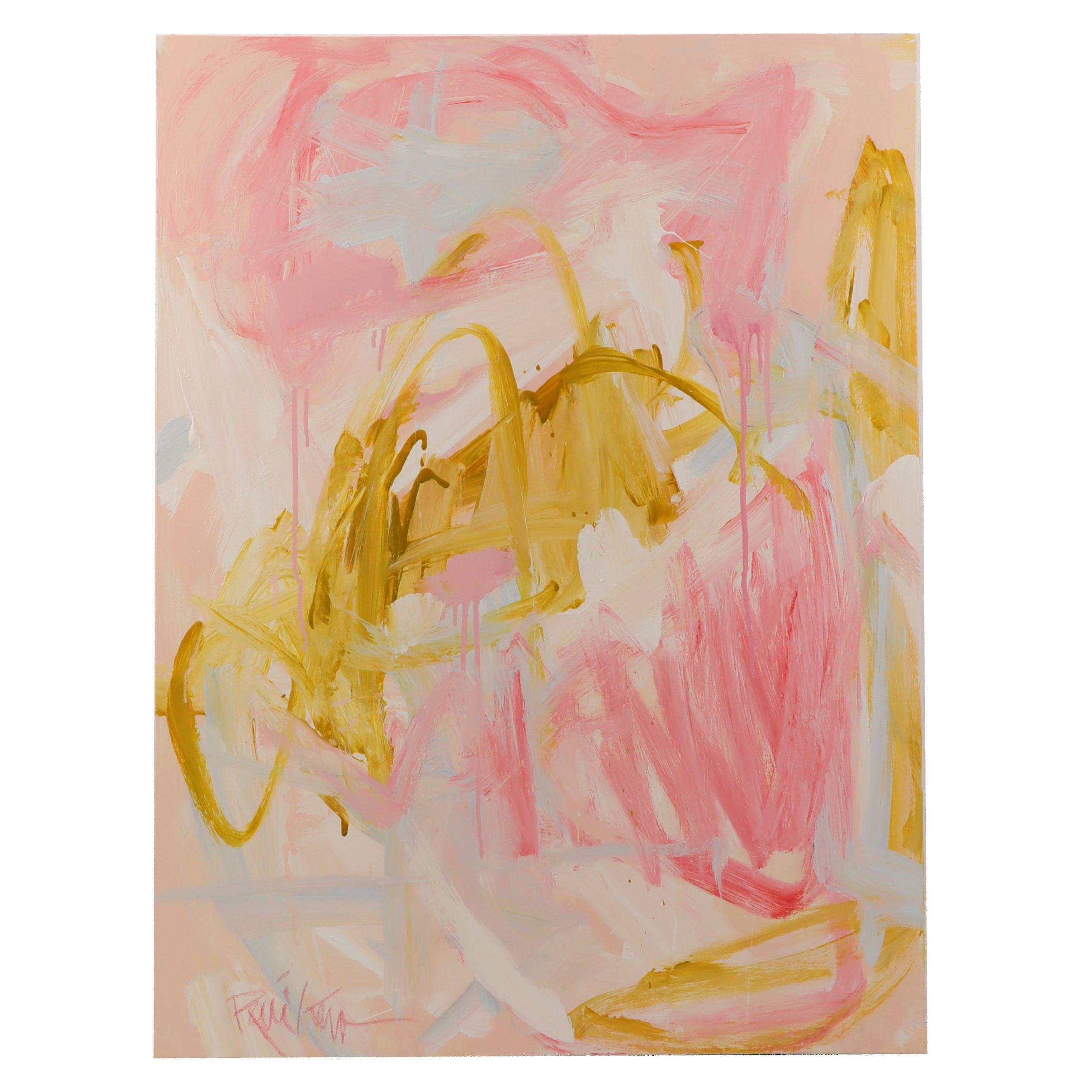 Robbie Kemper Acrylic Painting "Yellow and Peach"