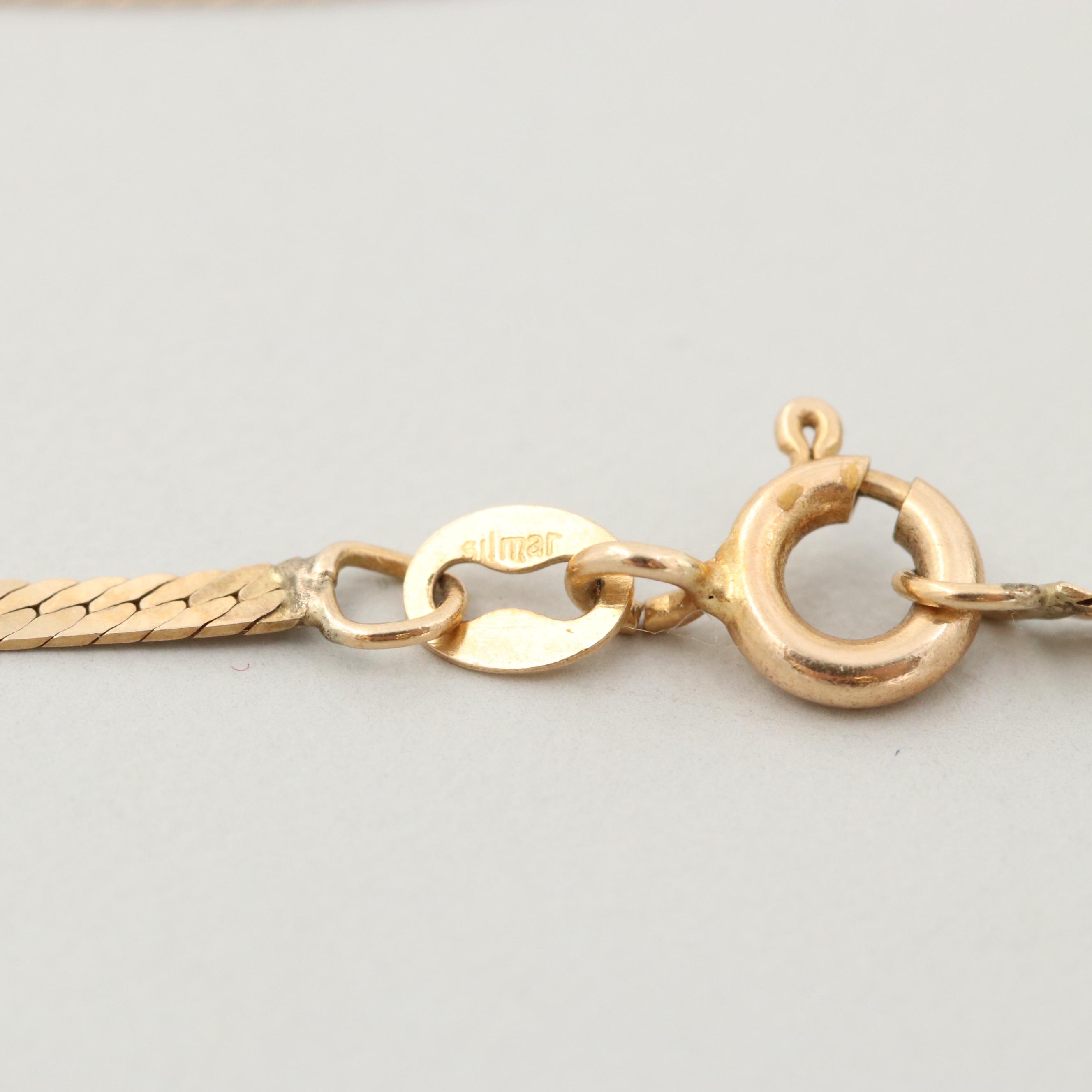 14K Yellow Gold Herringbone Chain Bracelet