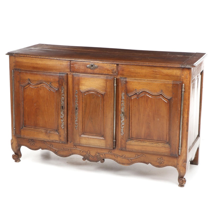 French Provincial Carved Walnut Buffet, Mid to Late 18th Century