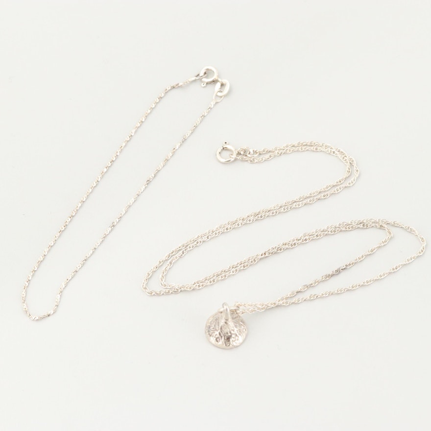 Sterling Silver Pendant Necklace and Bracelet