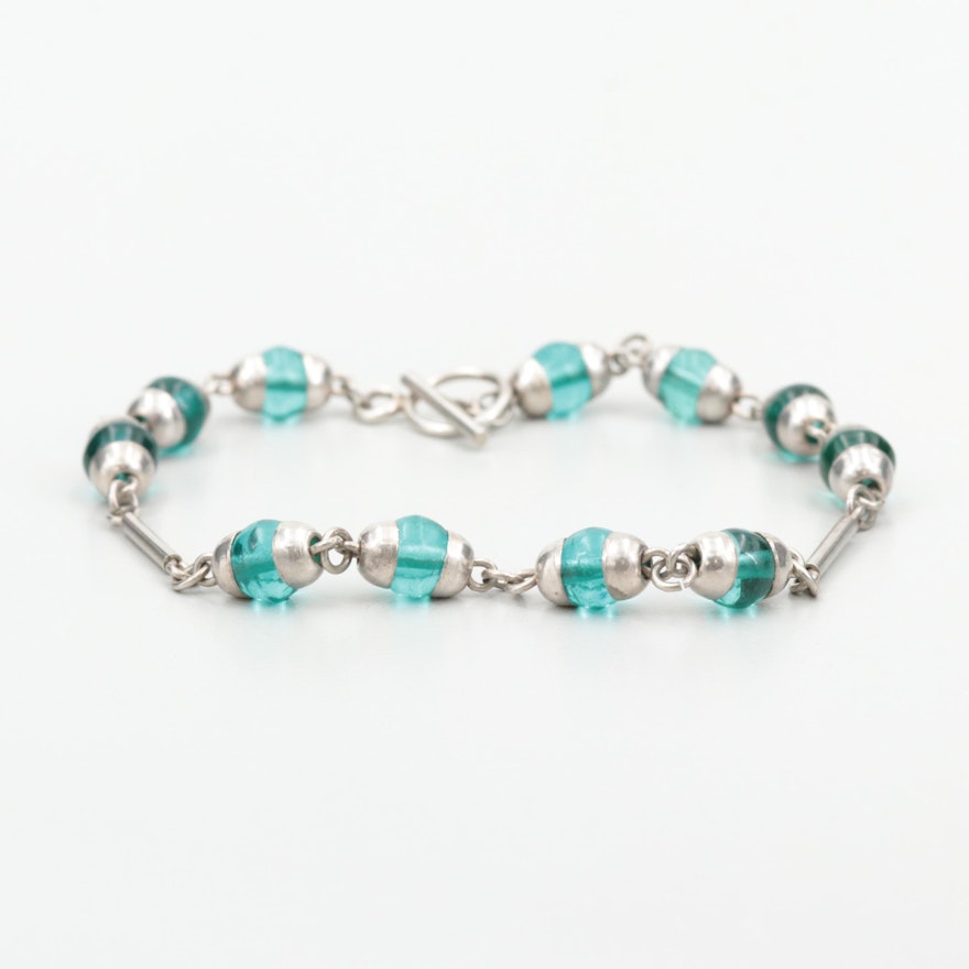 Sterling Silver Glass Bracelet