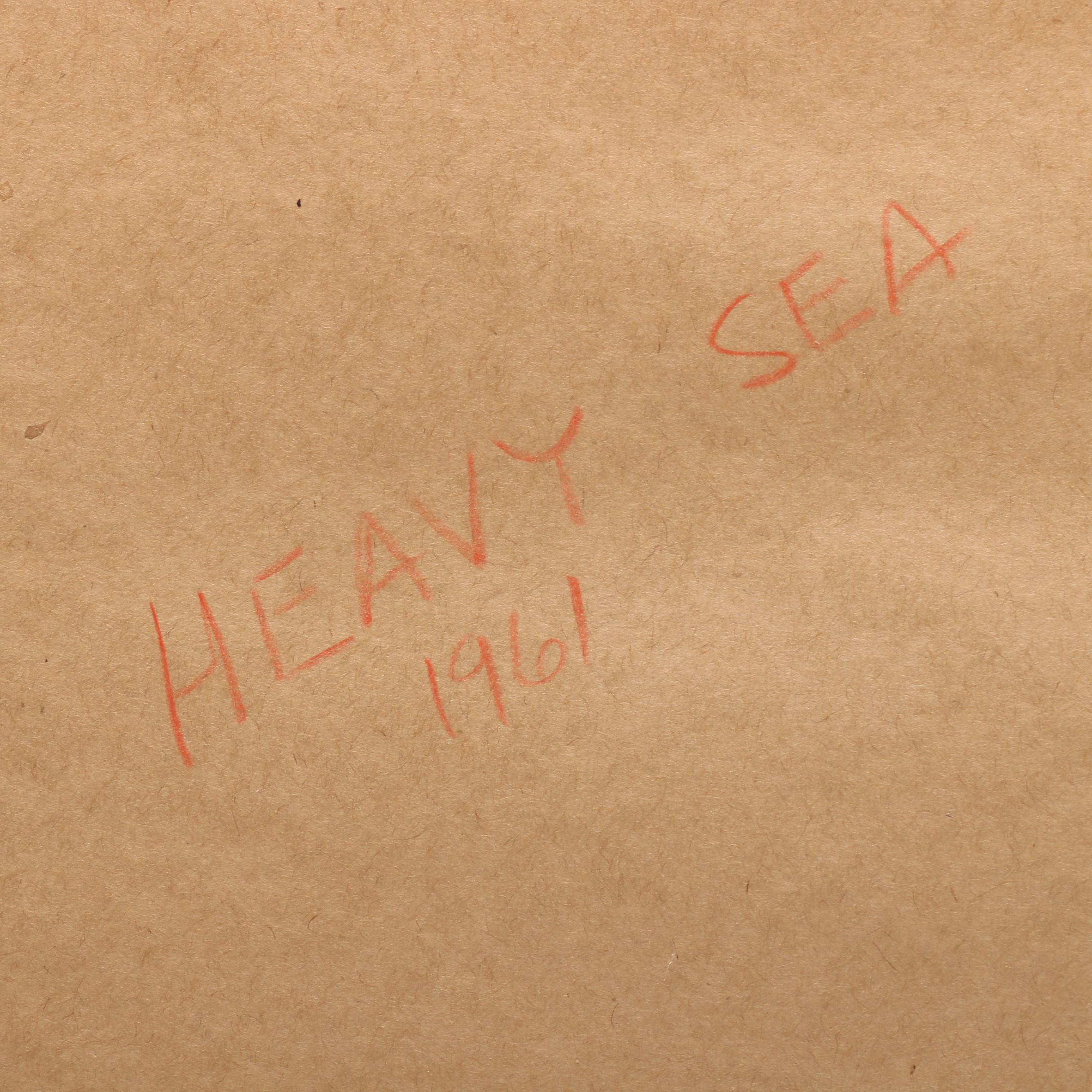 Carl Zimmerman Watercolor Painting of Coastal Landscape "Heavy Sea"