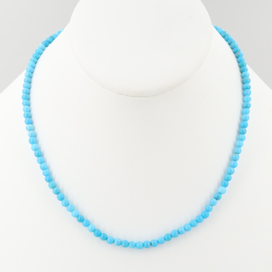 10K Yellow Gold Turquoise Necklace