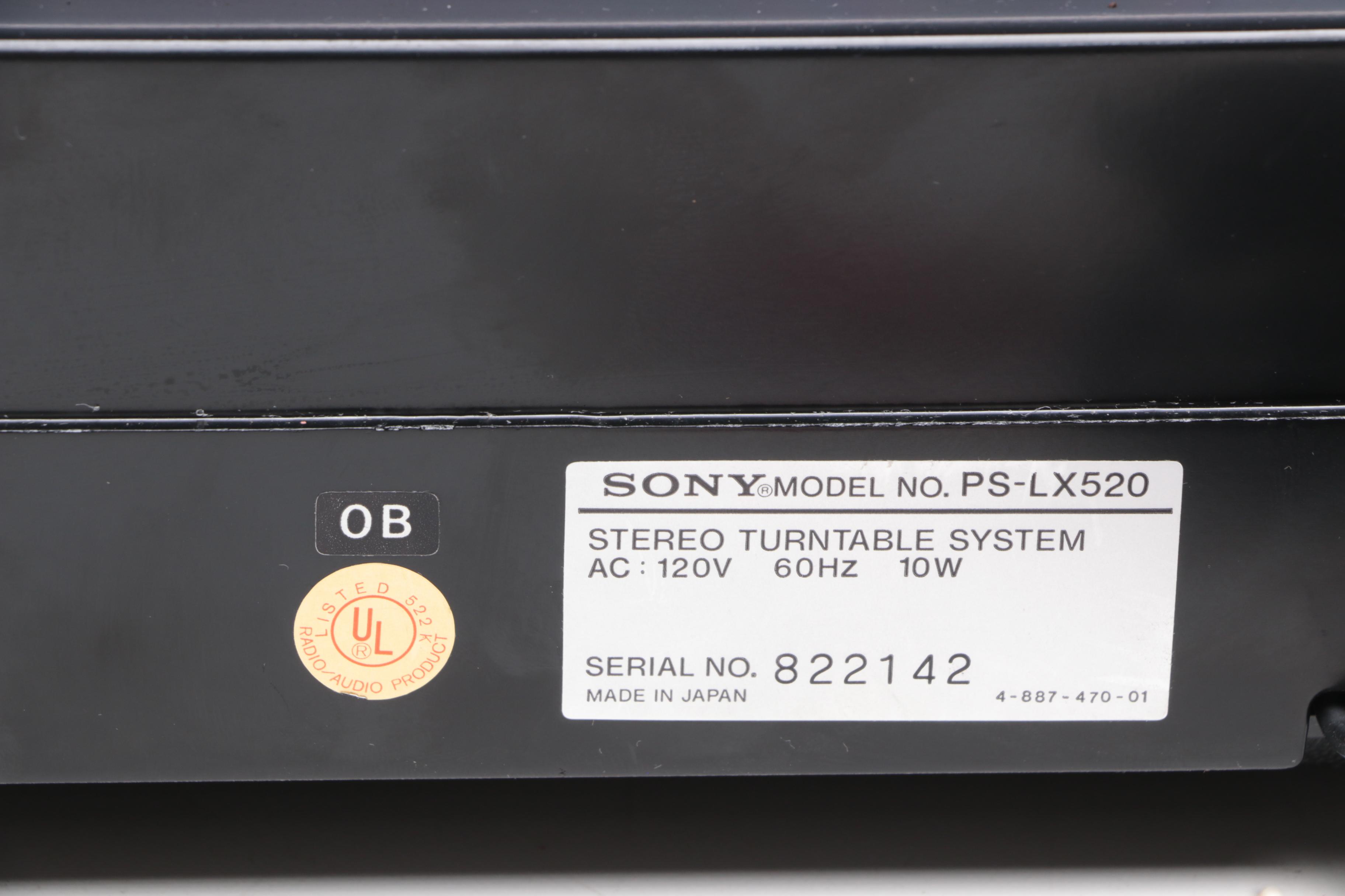 Sony PS-LX520 Record Player with GPX Under-Cabinet CD Player/Radio