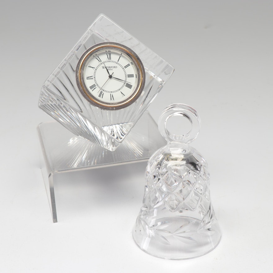 Waterford Crystal Bell and "Meridian" Quartz Clock