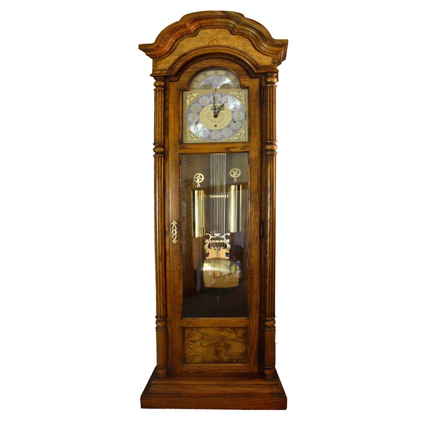 Howard Miller Oak Triple Chime Grandfather Clock