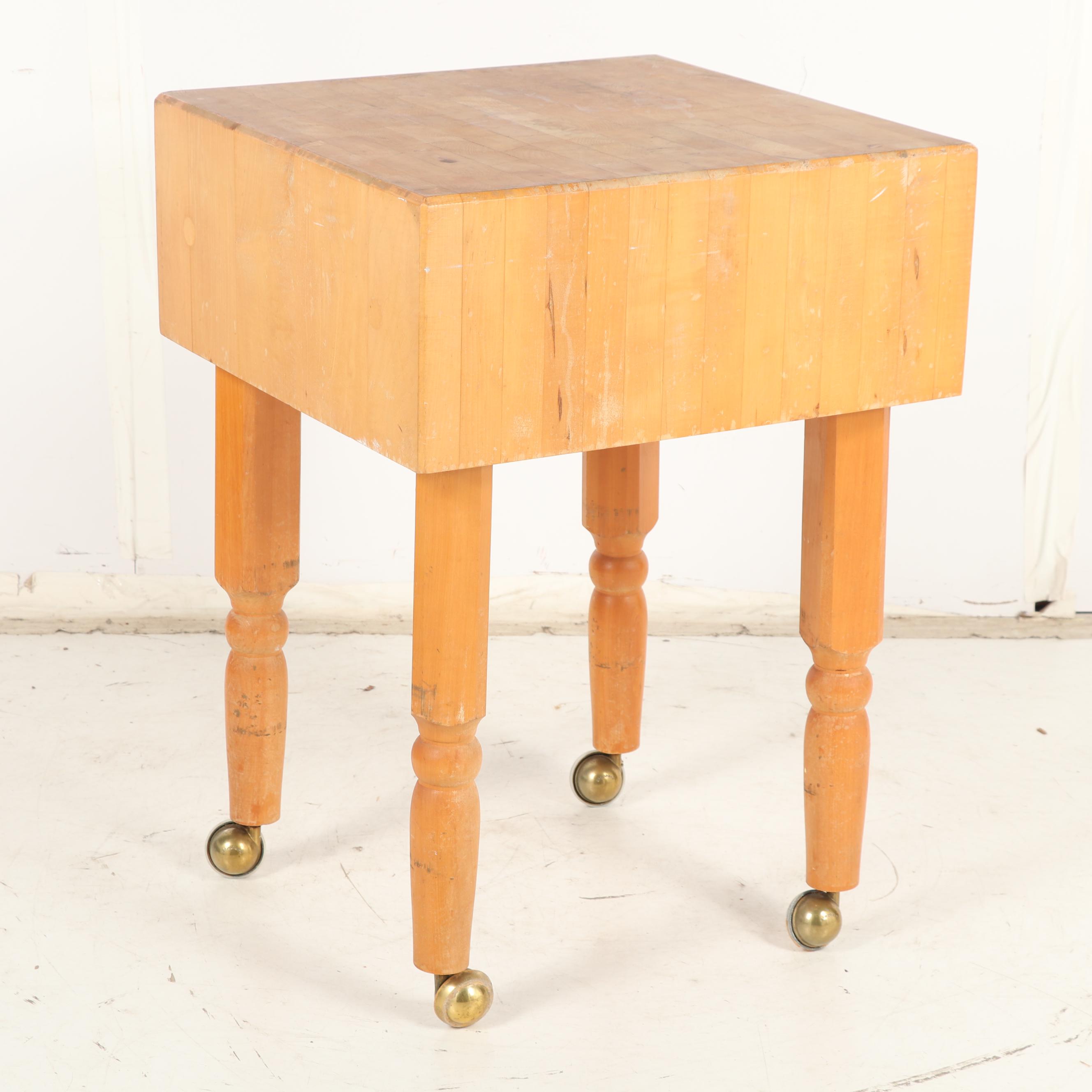 United Brotherhood of Carpenters Manufactured Maple Butcher's Block Table