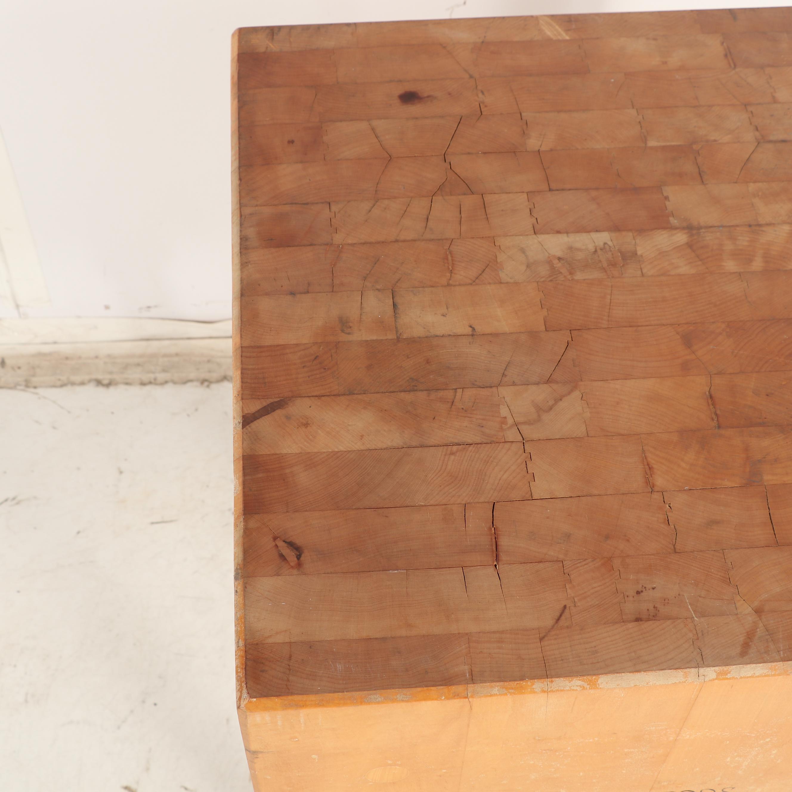 United Brotherhood of Carpenters Manufactured Maple Butcher's Block Table