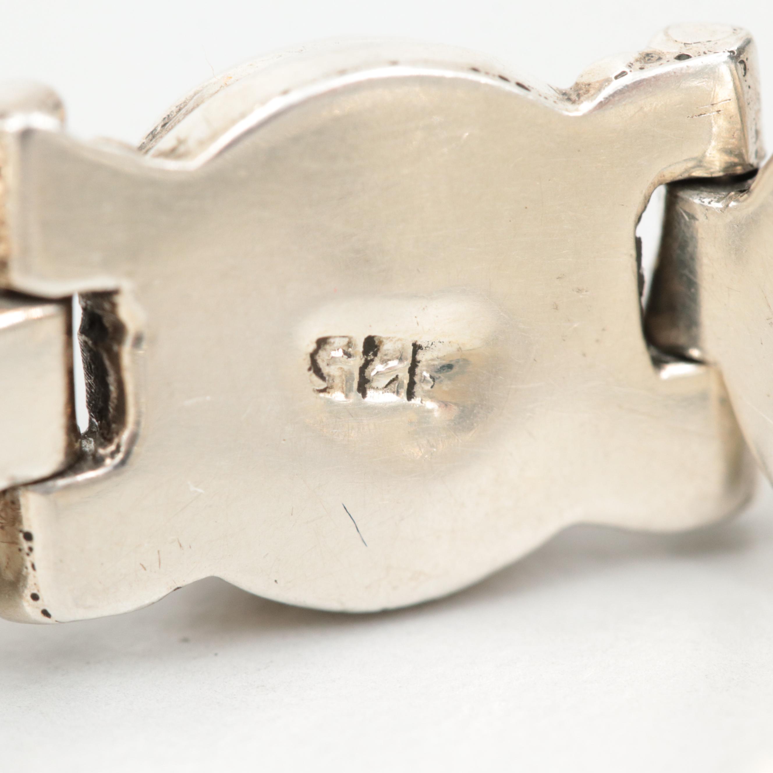 Sterling Silver Moonstone Rhinestone Bracelet