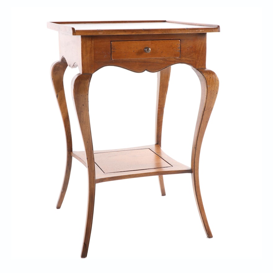 Chestnut French Country Style One Drawer Stand, Late 20th Century