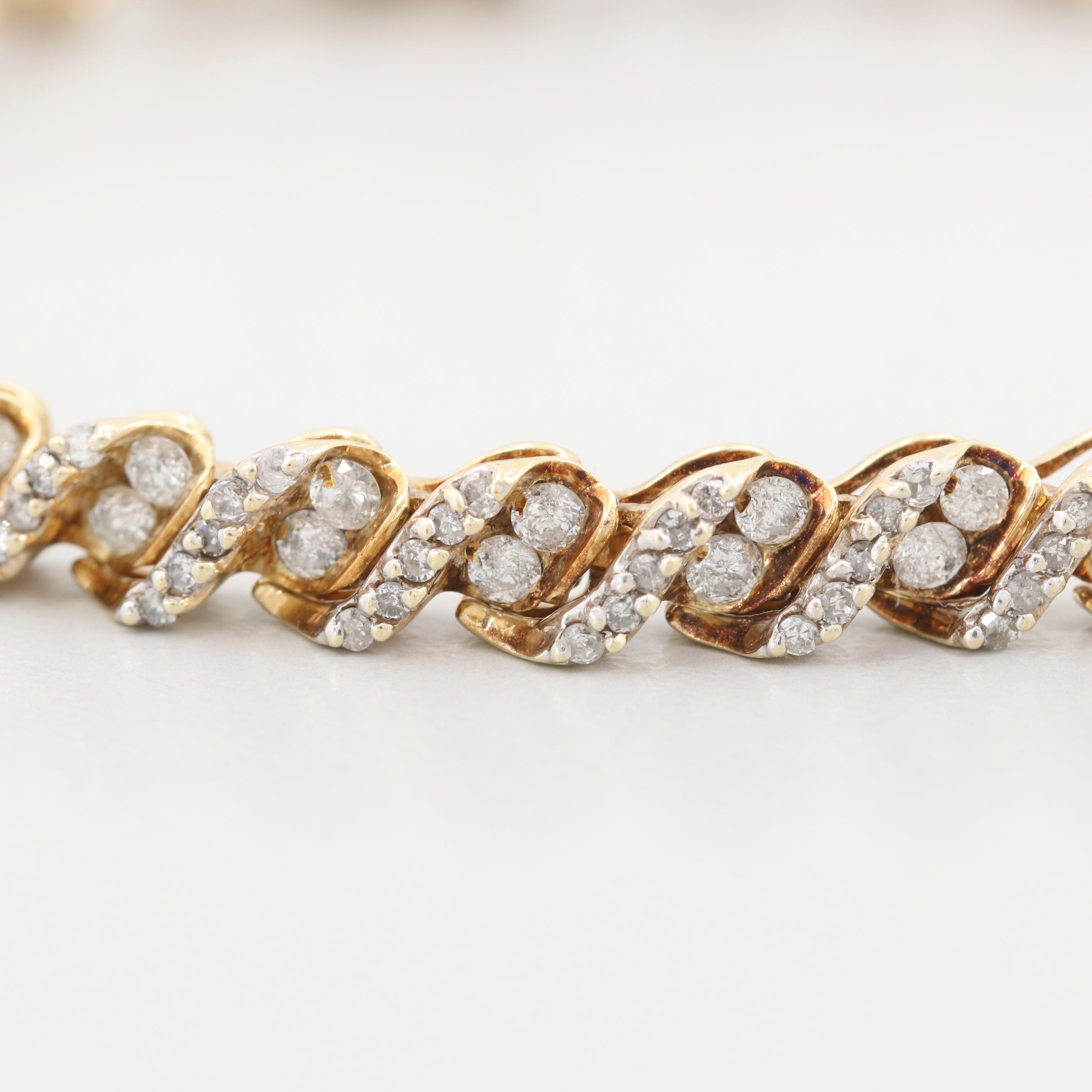 14K Yellow Gold 2.77 CTW Diamond Bracelet