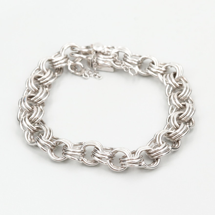 Sterling Silver Triple Link Bracelet