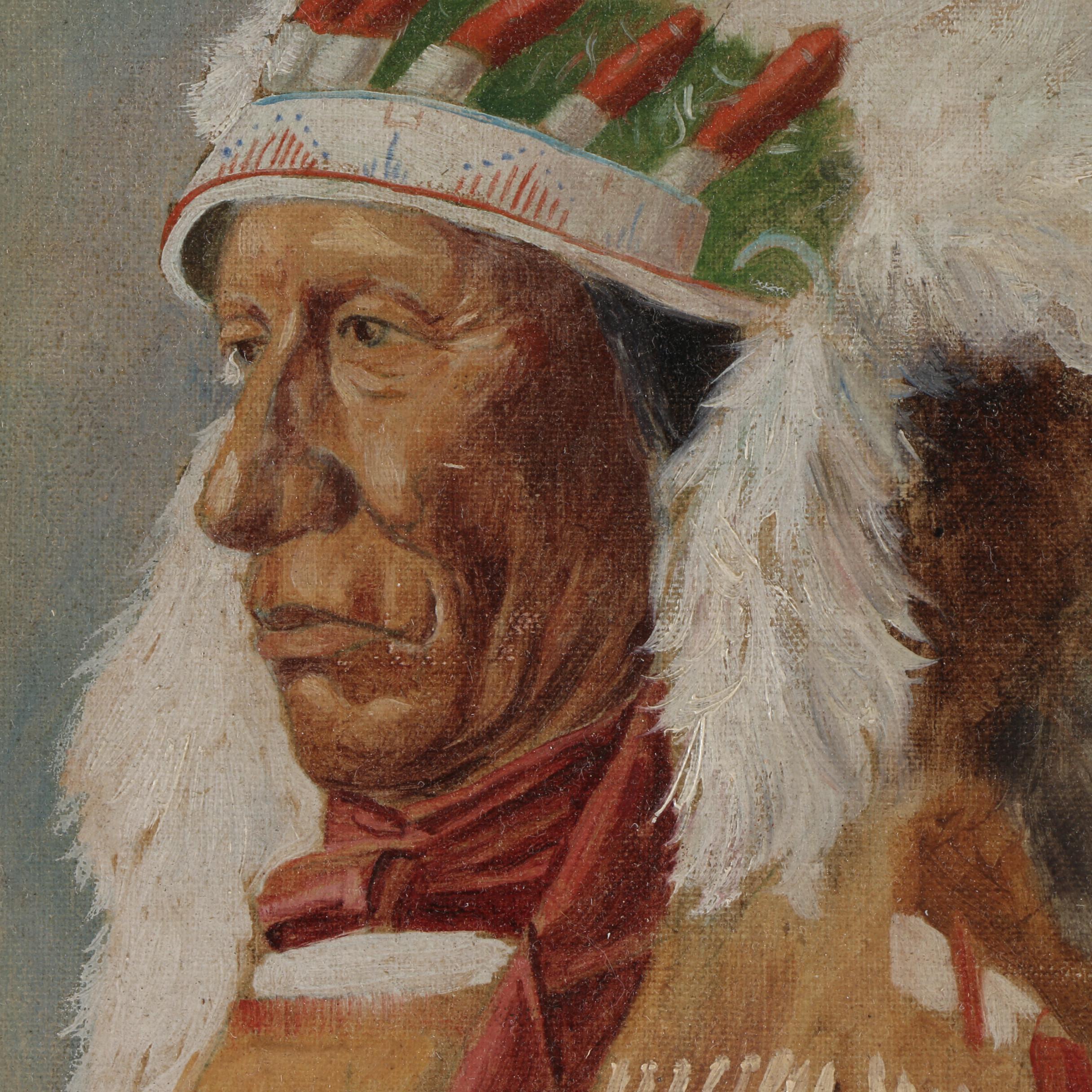 Native American Portrait Oil Painting