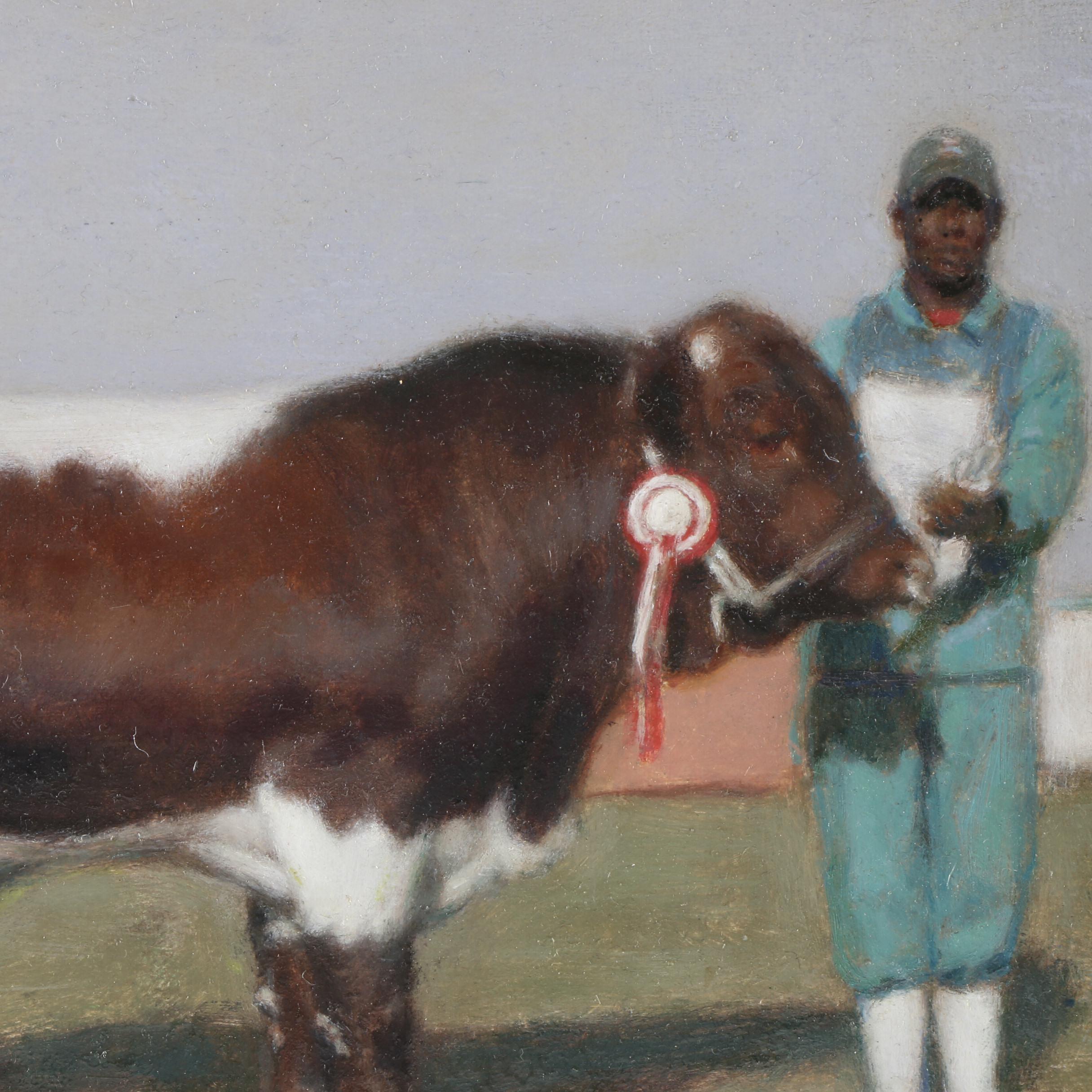 Stere Grant Oil Painting of Man with Steer