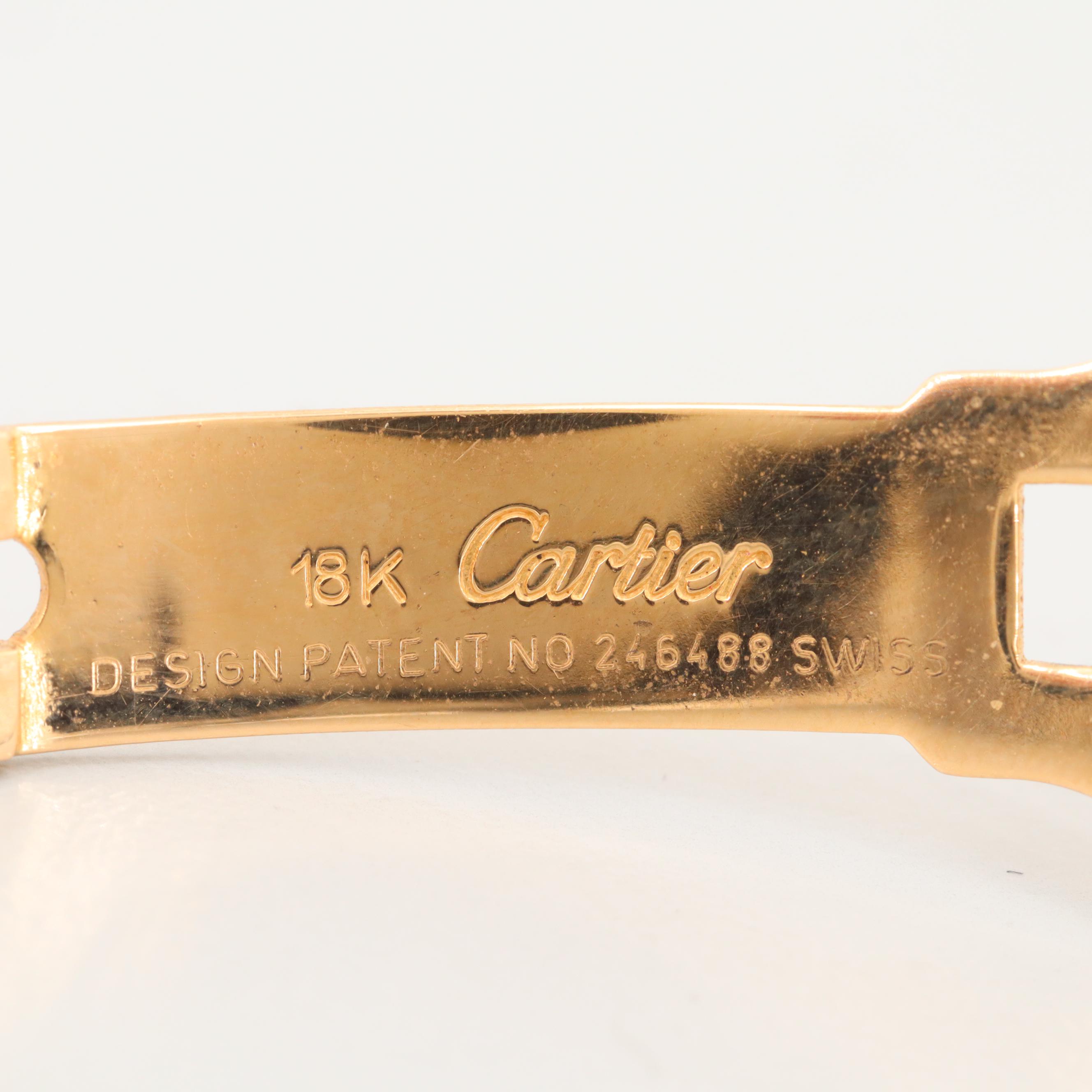 Cartier 18K Yellow Gold Fold Over Watch Clasp