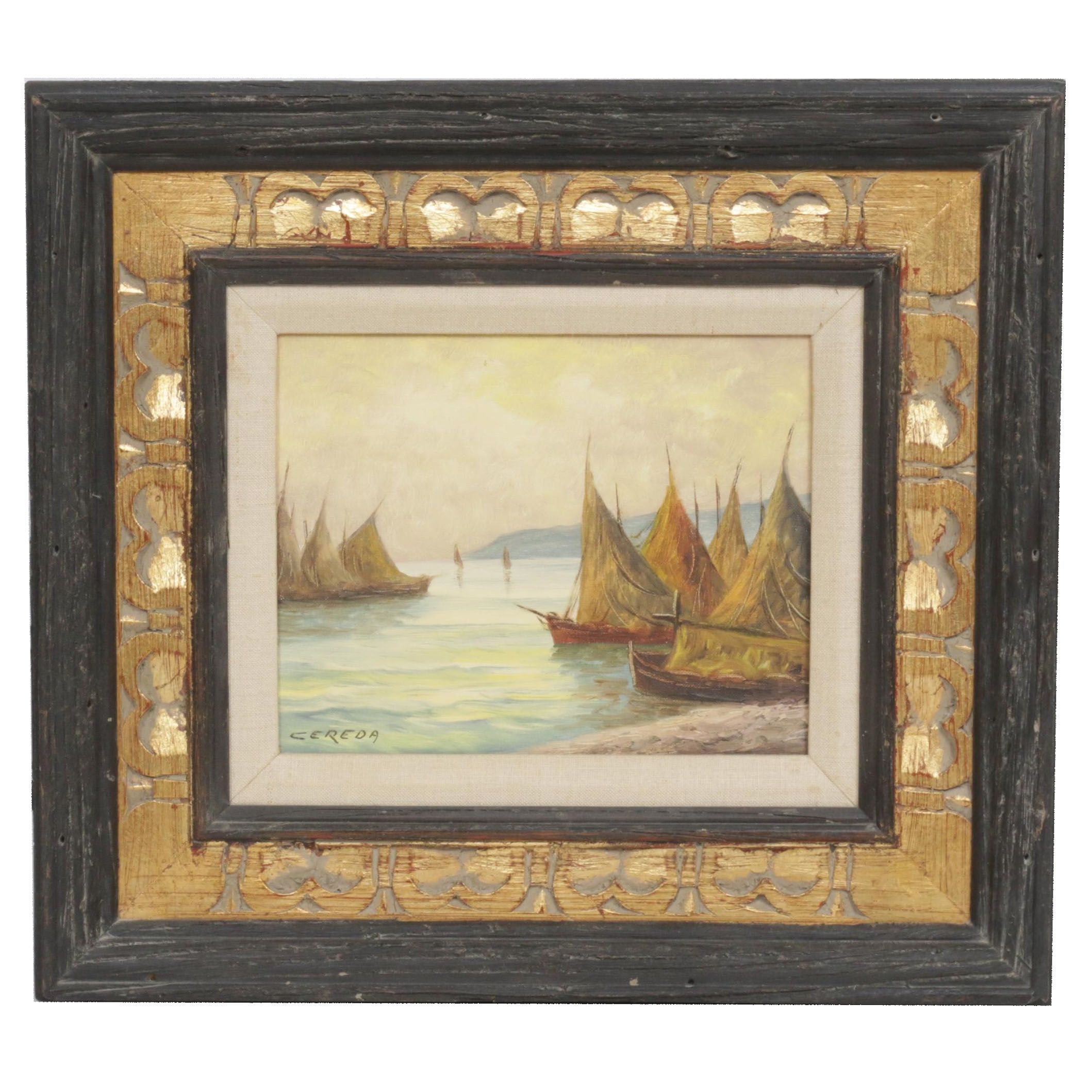 Antonio Cereda Coastal Landscape Oil Painting