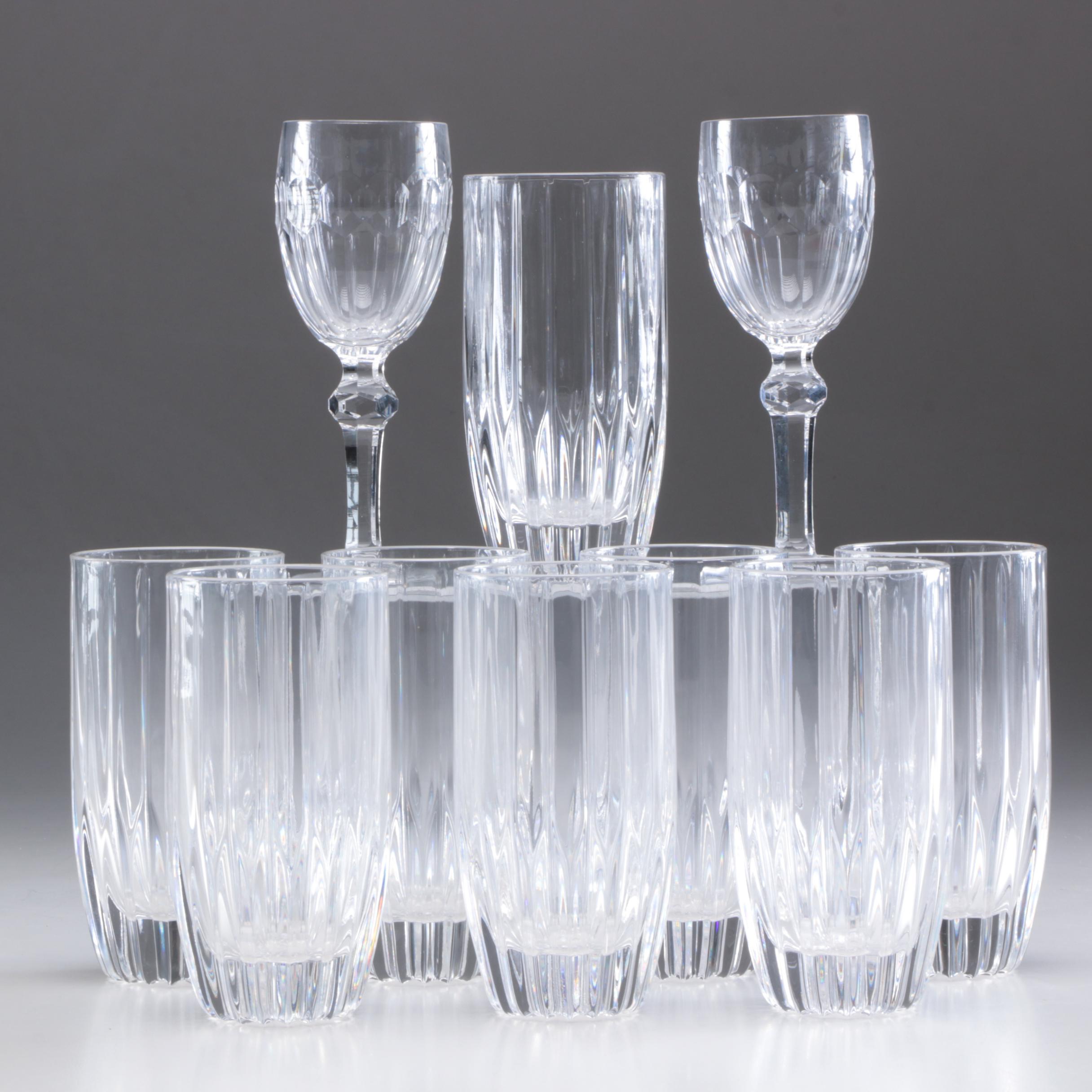Waterford Crystal "Curraghmore" Sherry Glasses and Mikasa "Park Lane" Glasses