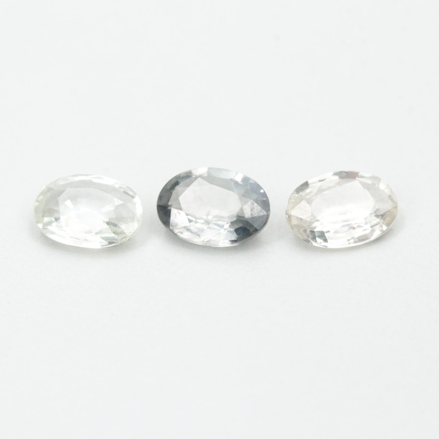 Loose Unheated 2.61 CTW Oval Faceted Sapphire Gemstones