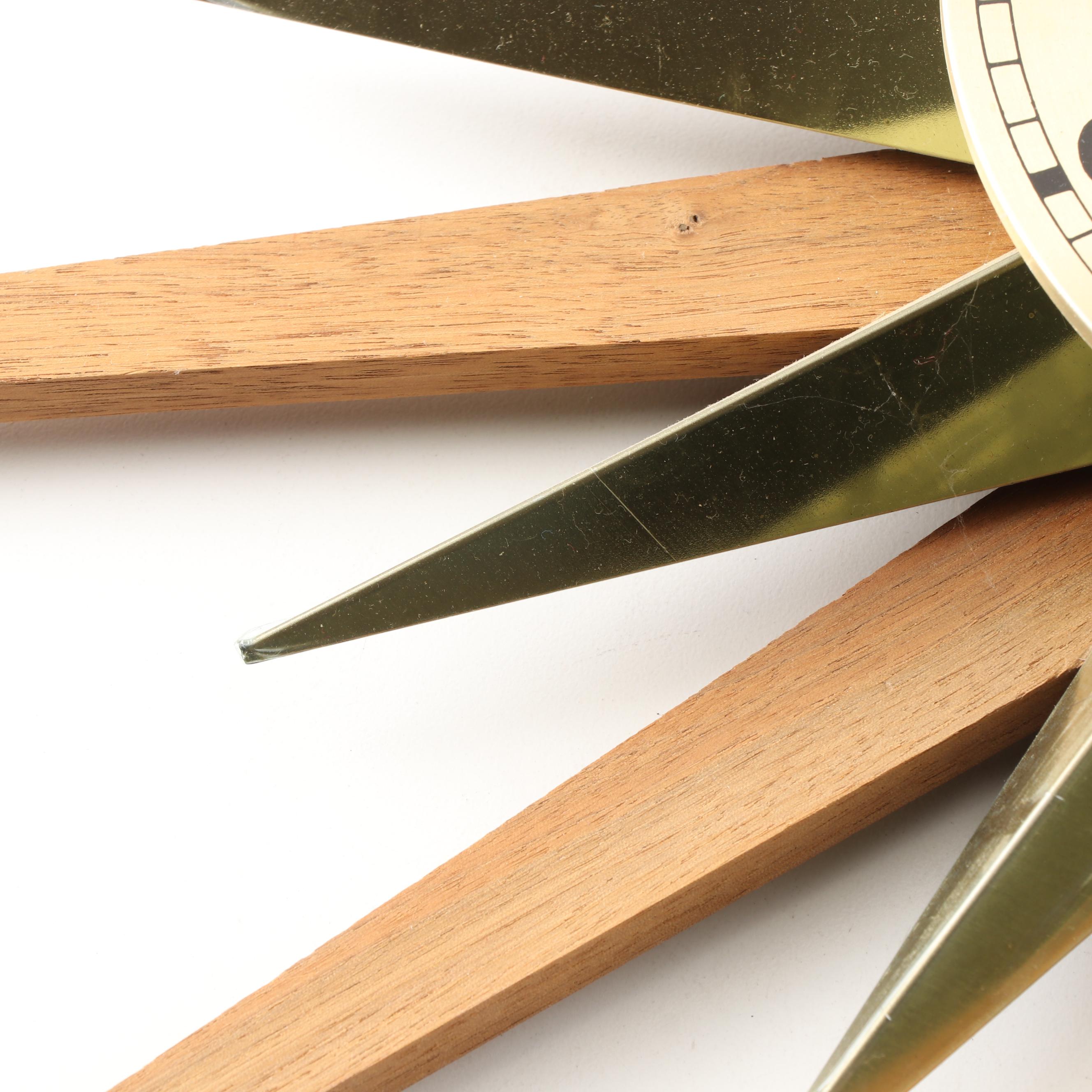 Elgin Mid Century Modern Starburst Wall Clock