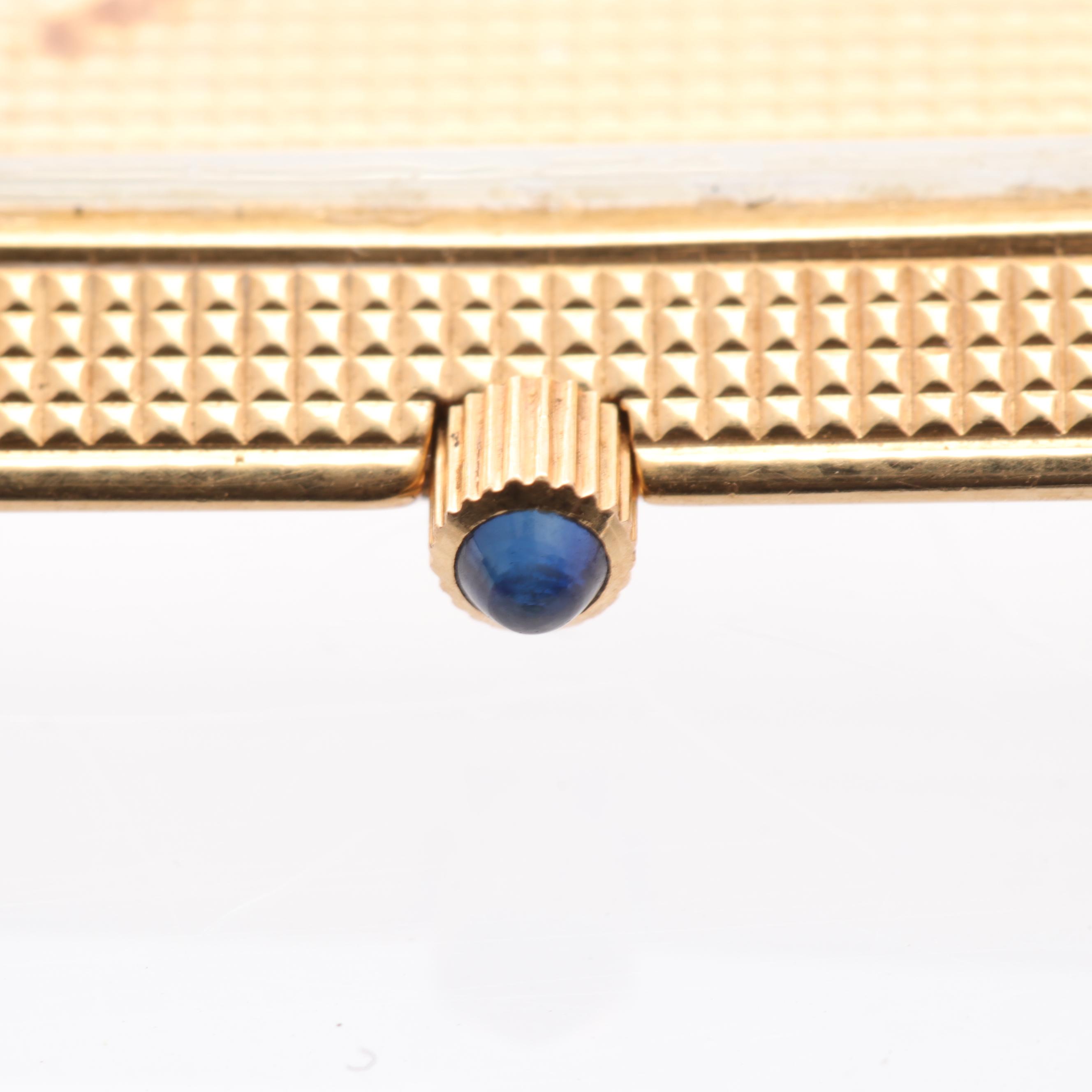 18K Yellow Gold Boucheron Carre Clou de Paris 25MM Watch with Sapphire Crown