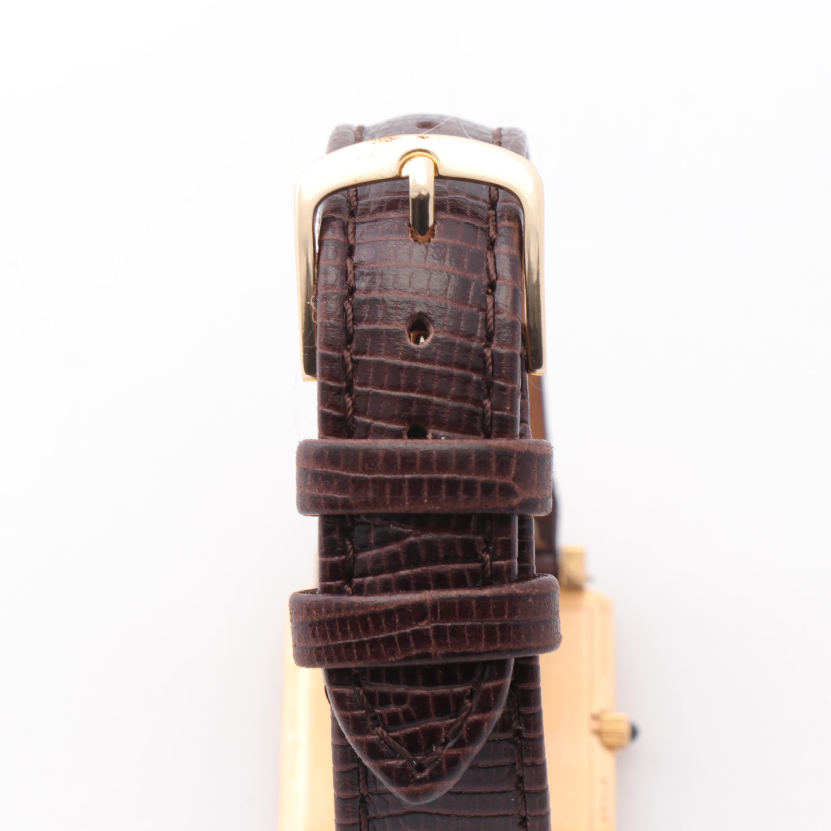 18K Yellow Gold Boucheron Carre Clou de Paris 25MM Watch with Sapphire Crown