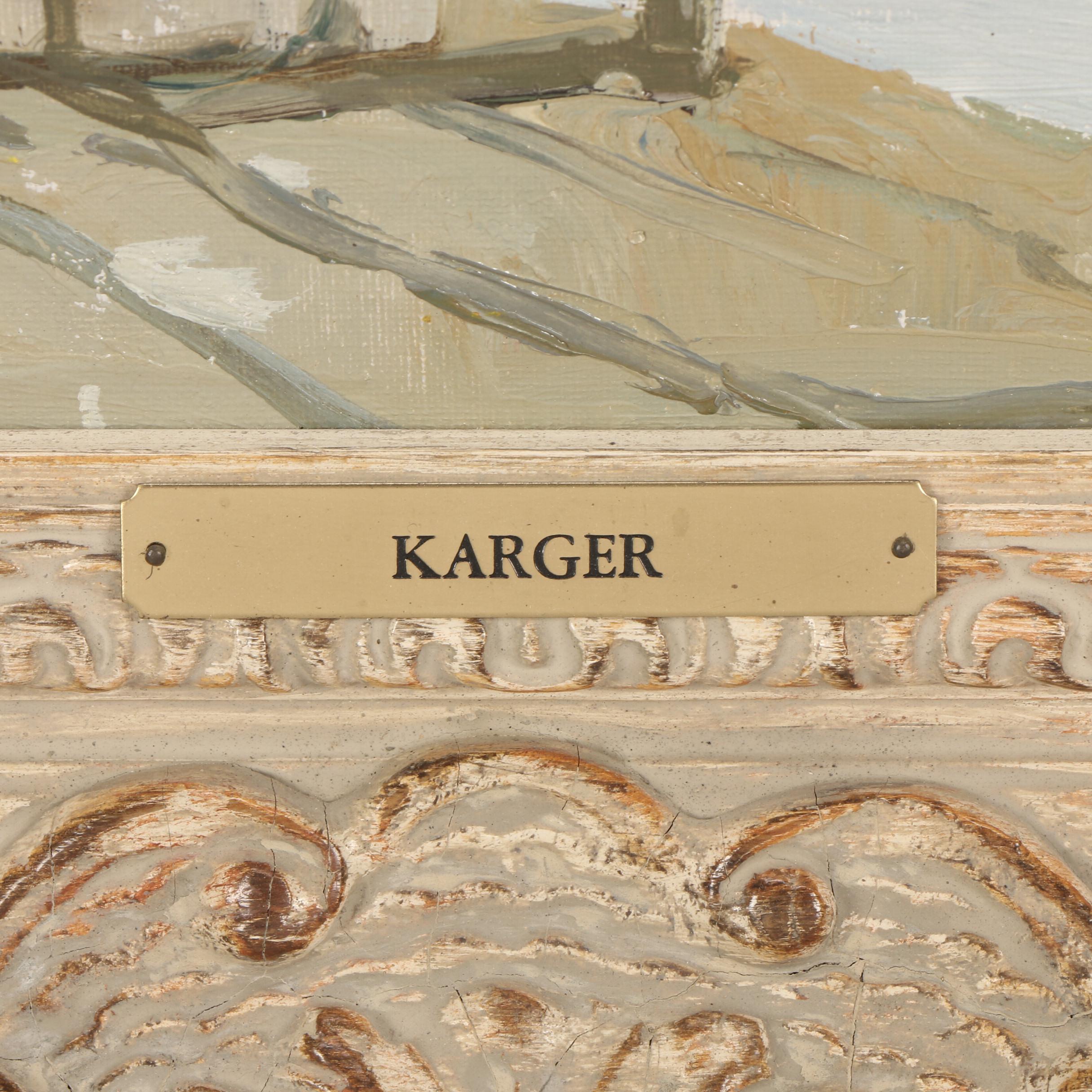 Ernst F. Karger Oil Painting of Canal Scene "Strassburg"