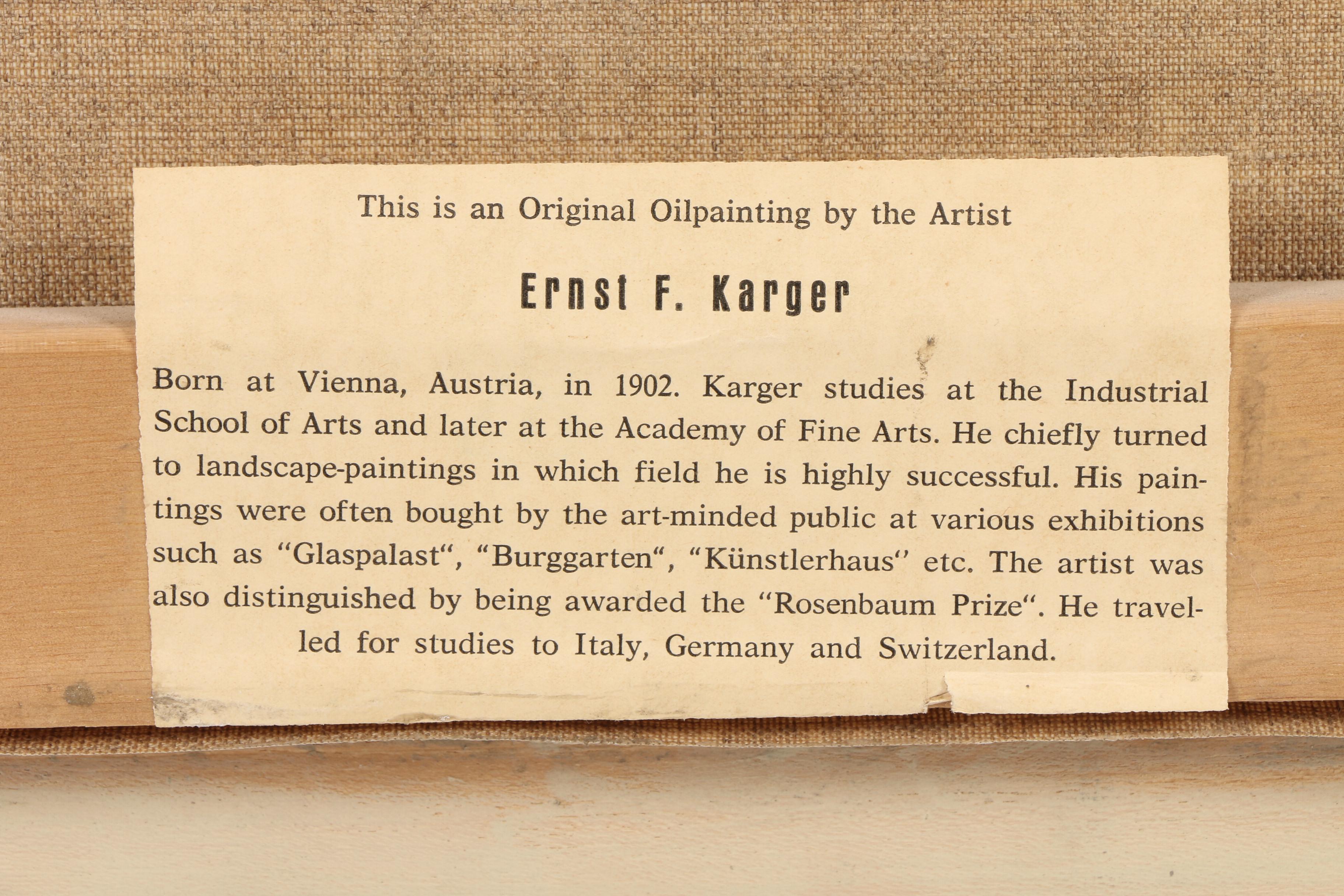 Ernst F. Karger Oil Painting of Canal Scene "Strassburg"