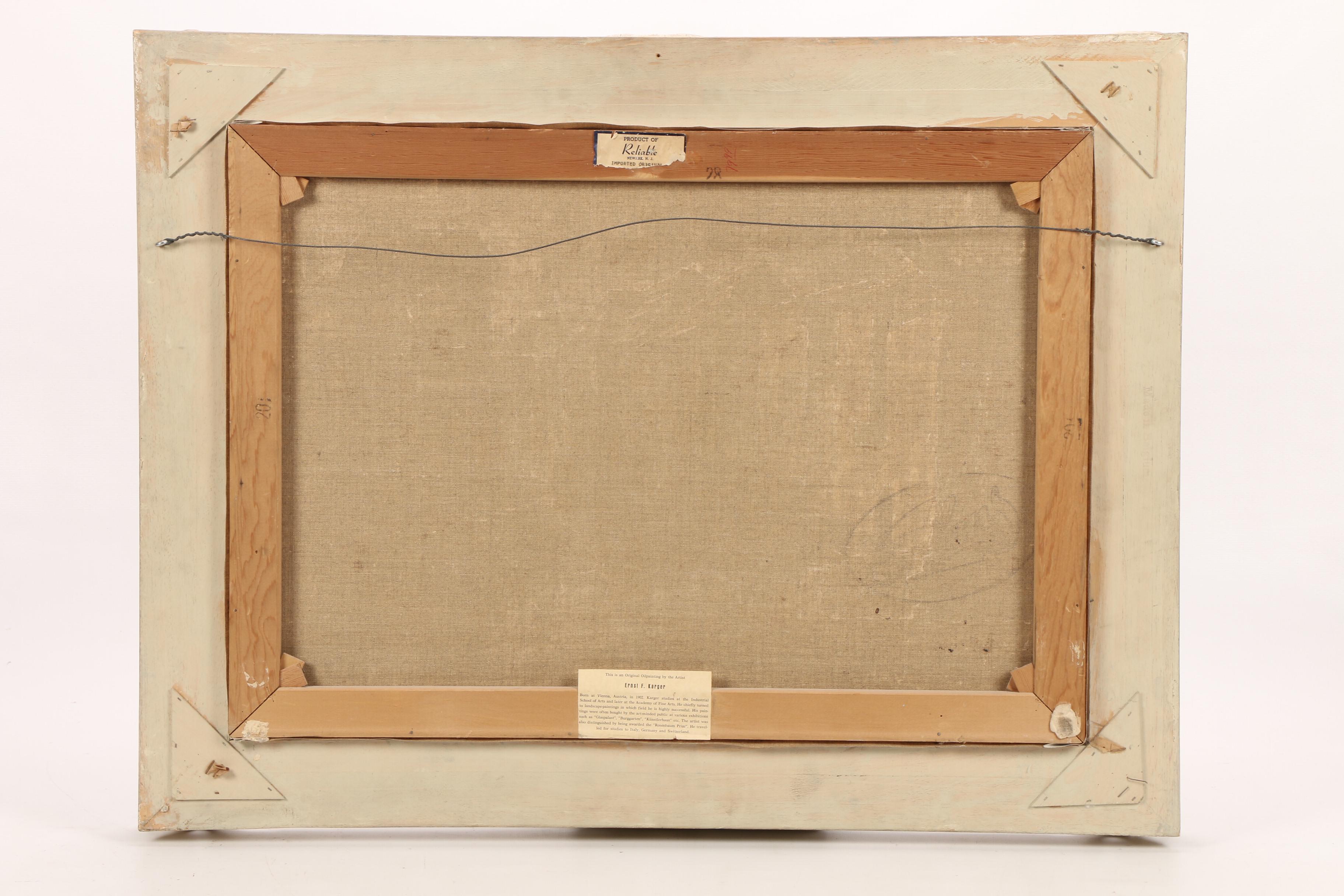 Ernst F. Karger Oil Painting of Canal Scene "Strassburg"