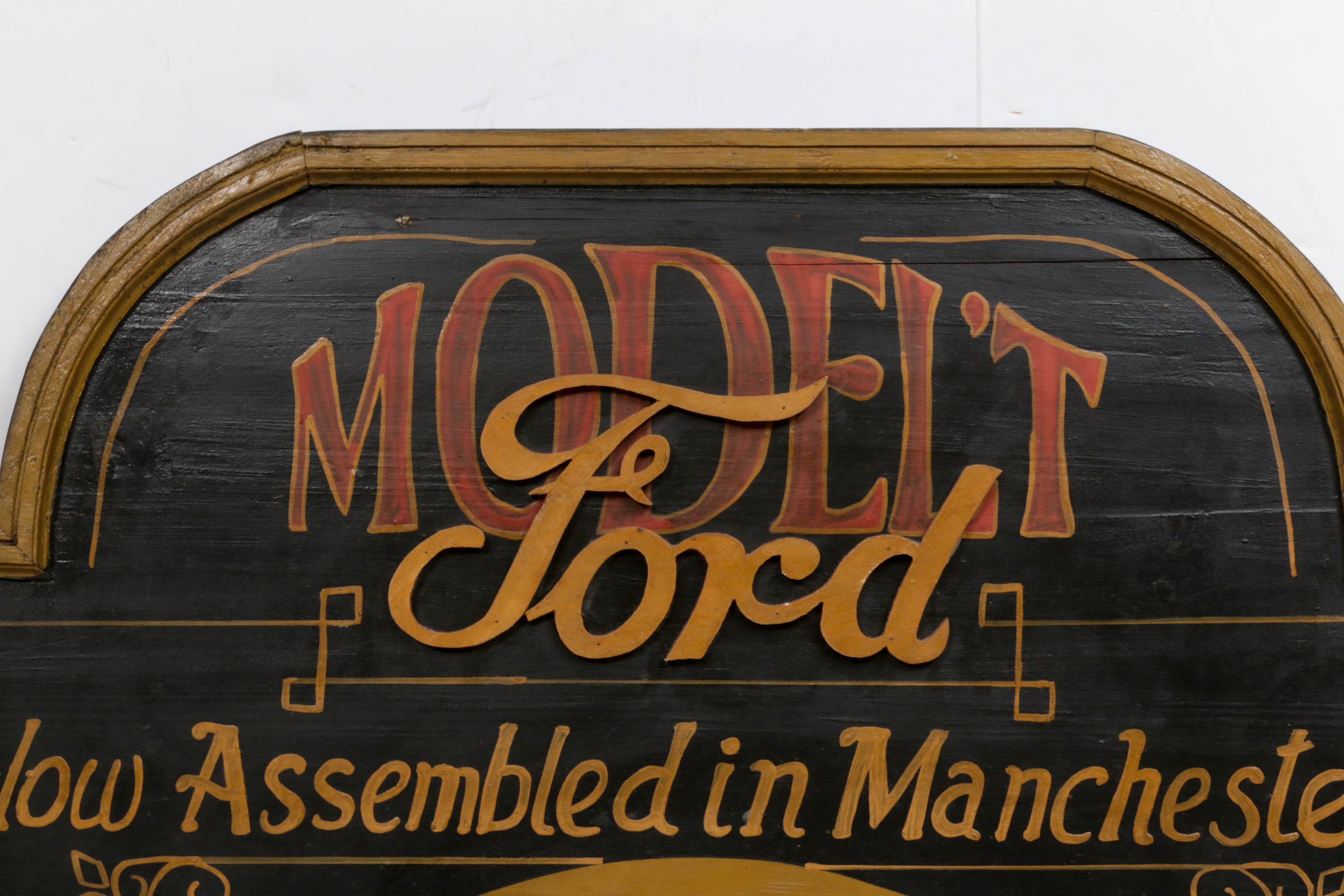 British London Autocar Company Model-T Ford Wood Advertising Sign, Circa 1914