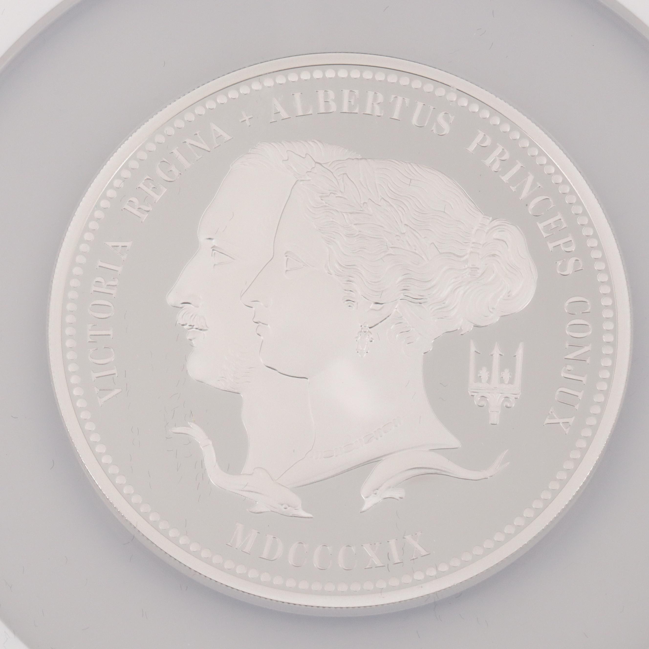 NGC Graded PF70 5 Ounce Great Britain £10 Queen Victoria Silver Proof Coin