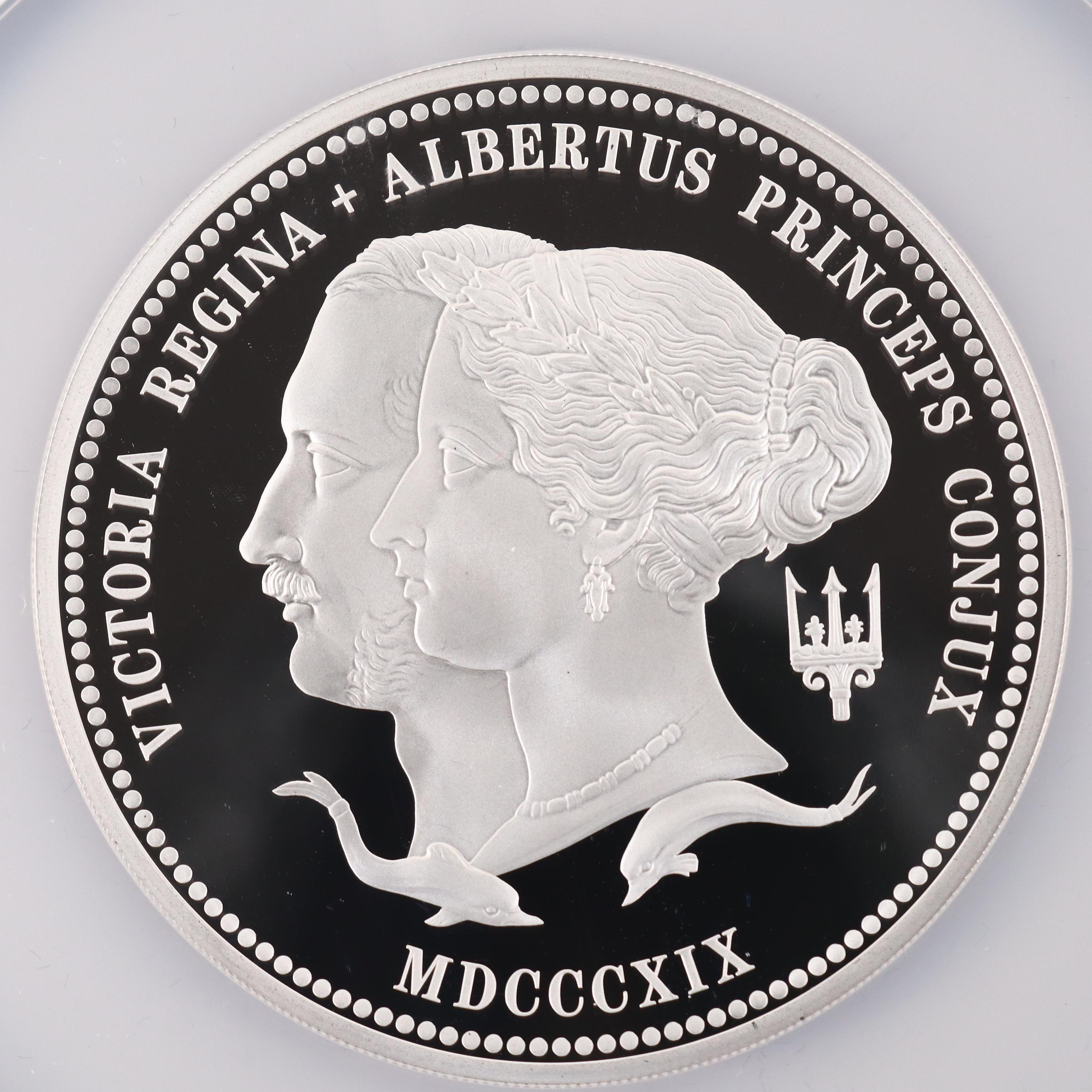 NGC Graded PF70 5 Ounce Great Britain £10 Queen Victoria Silver Proof Coin