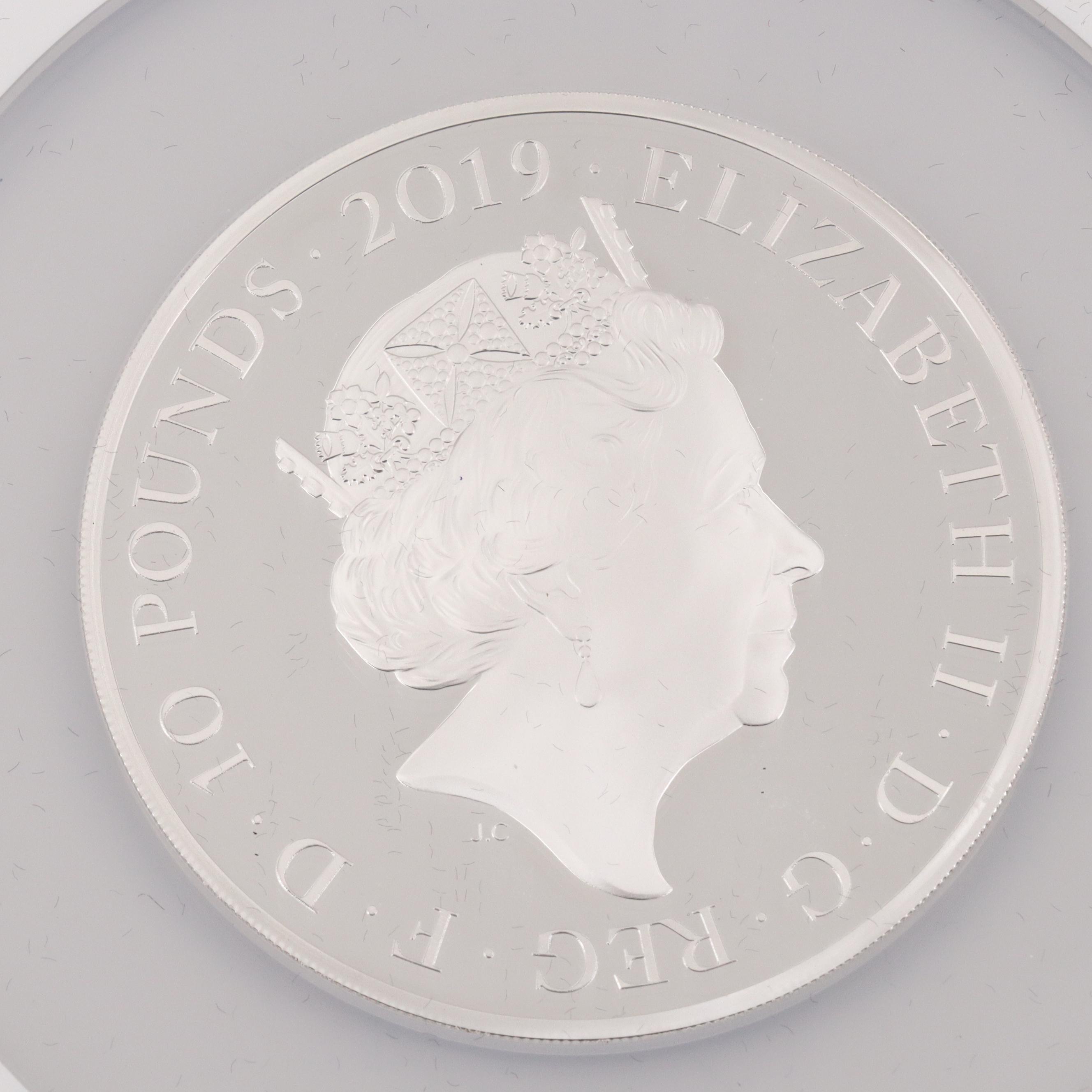 NGC Graded PF70 5 Ounce Great Britain £10 Queen Victoria Silver Proof Coin