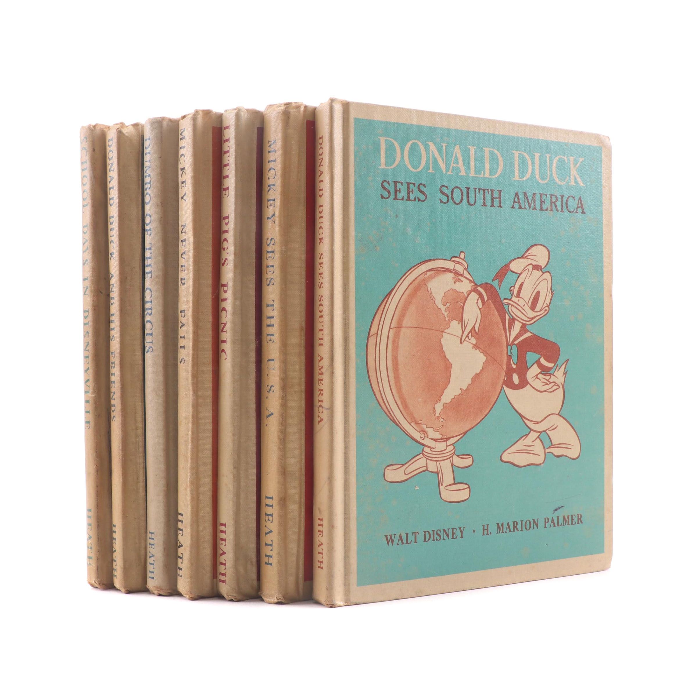 Disney Children's Books Including "Mickey Sees the U.S.A.", 1940s