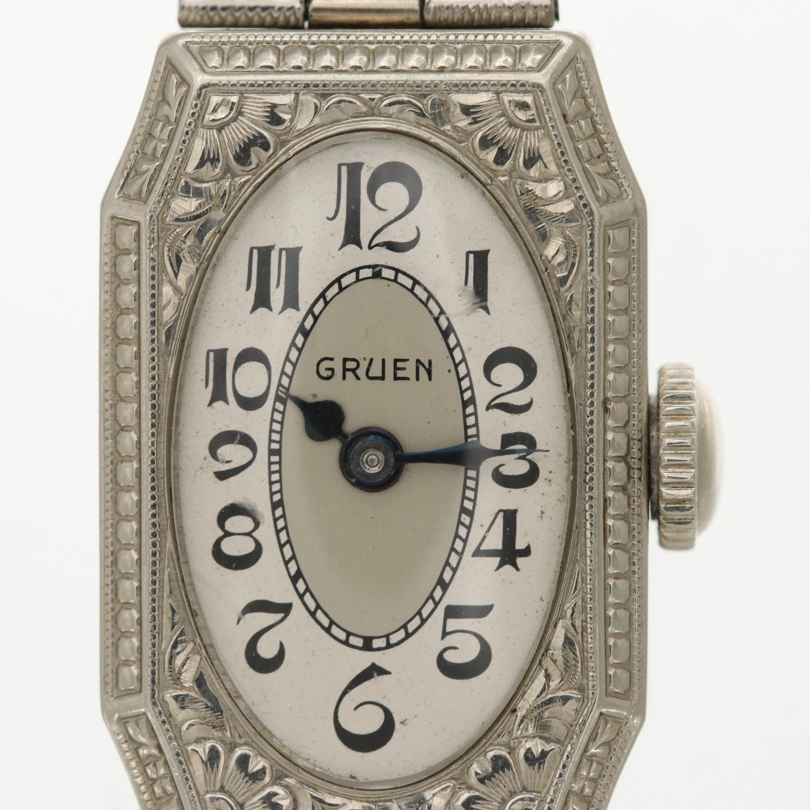 Gruen Cartouche 14K Gold Filled Watch, Circa 1920's