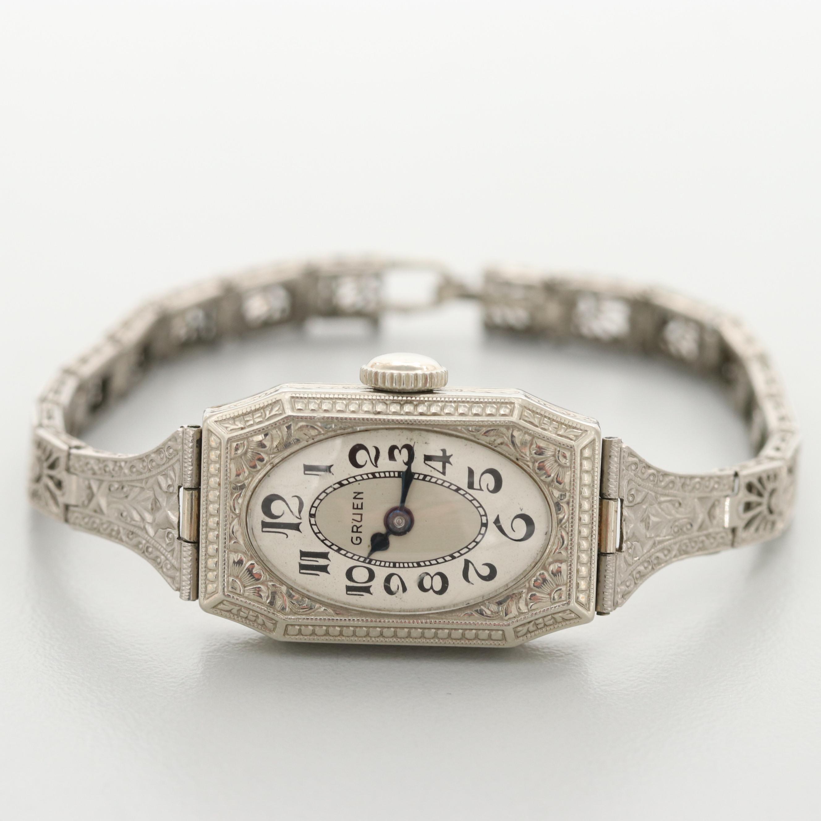 Gruen Cartouche 14K Gold Filled Watch, Circa 1920's