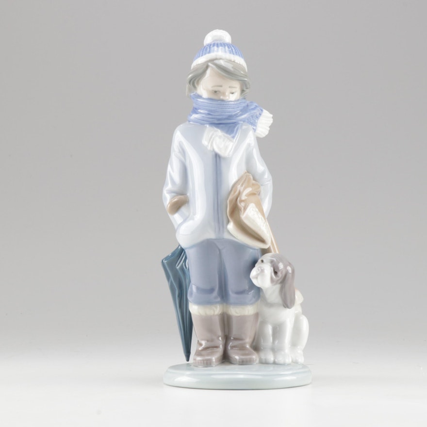 Lladro Porcelain Figurine "Boy with Dog"