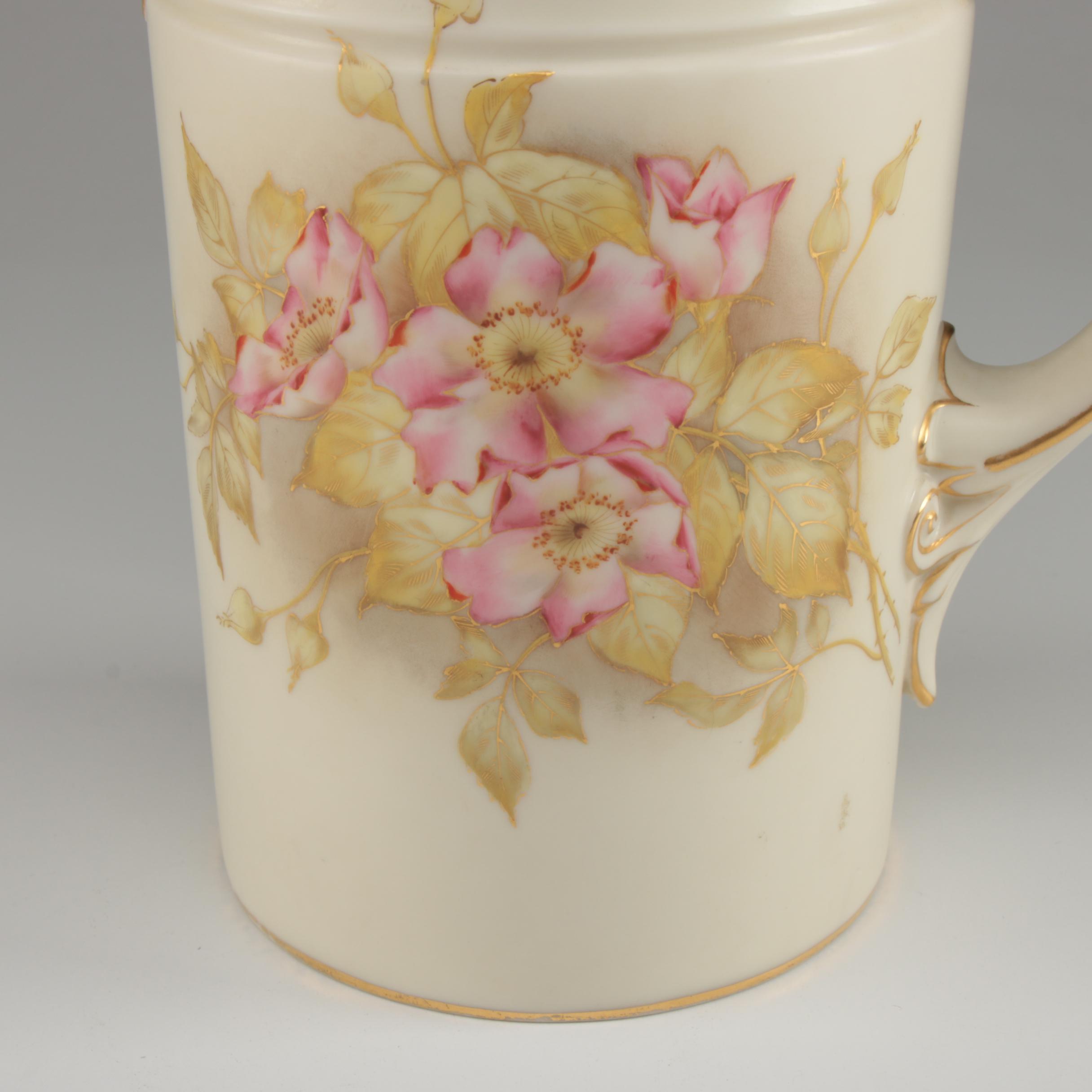 Royal Worcester Lion's Head Blush Ivory Pitcher, Circa 1880s
