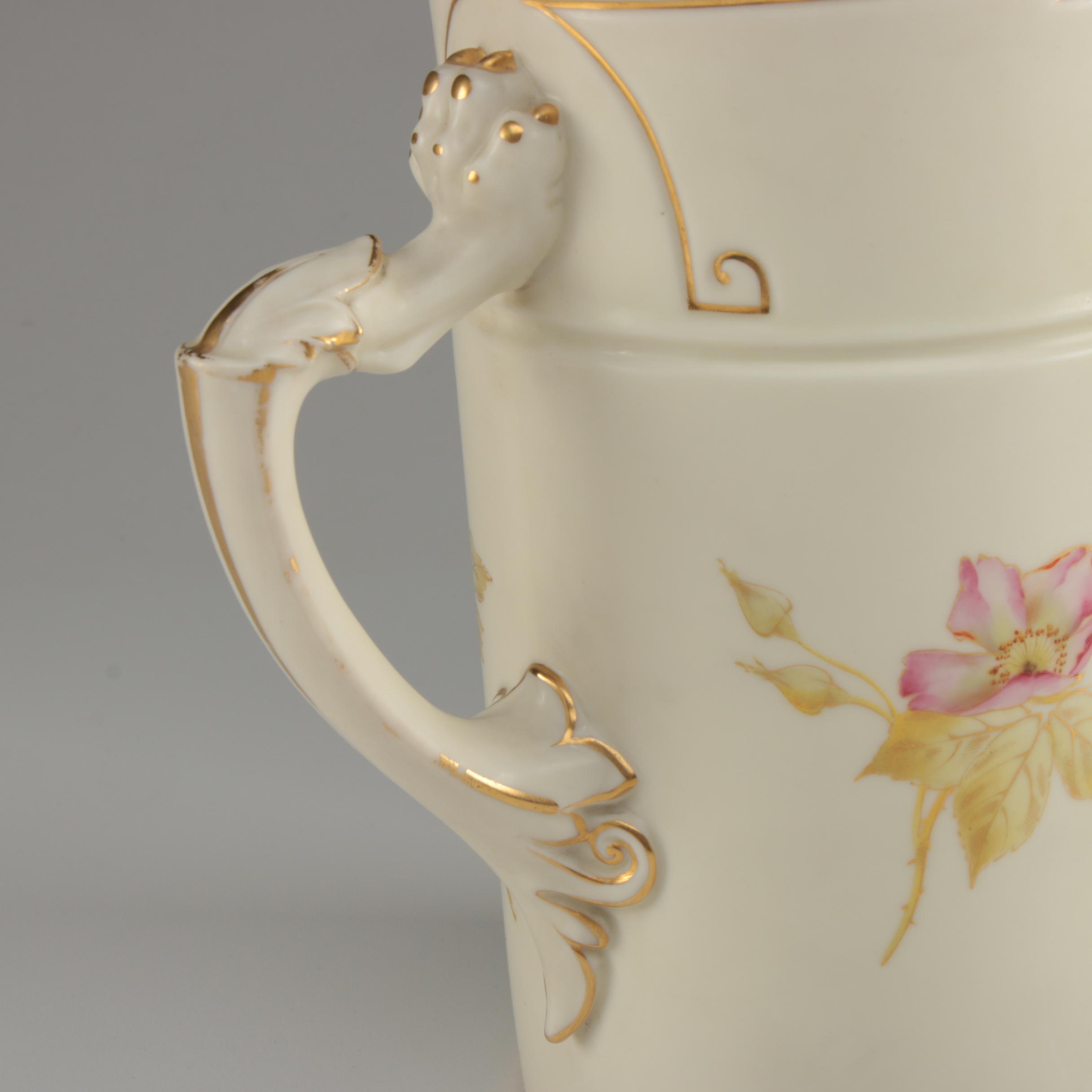 Royal Worcester Lion's Head Blush Ivory Pitcher, Circa 1880s
