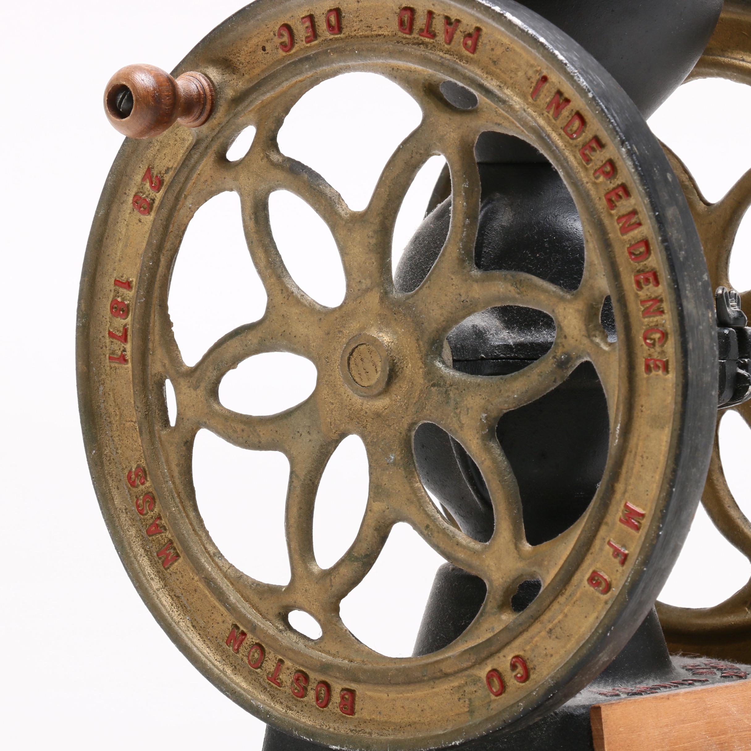 2-Wheel Tabletop Coffee Mill or Grinder, Contemporary