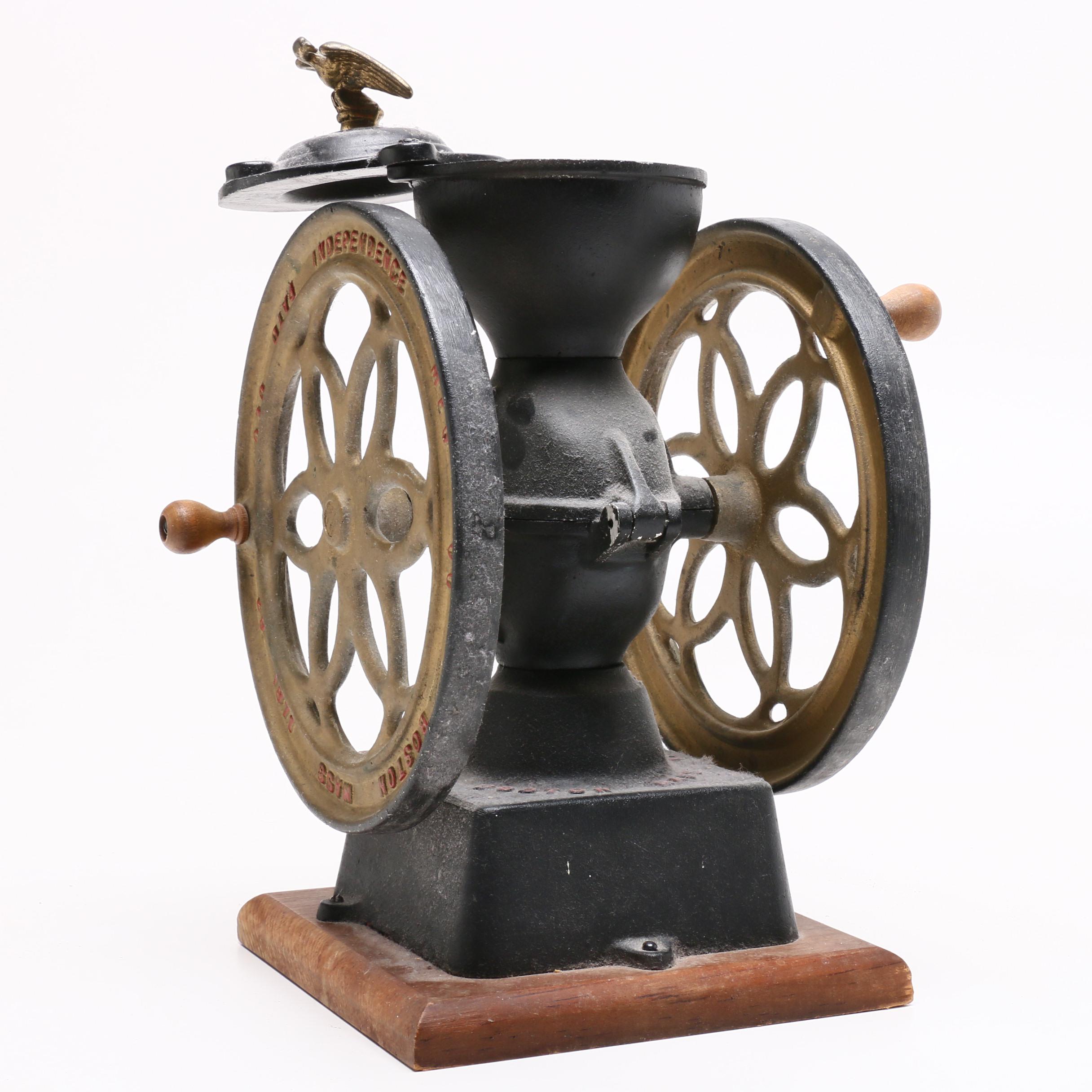 2-Wheel Tabletop Coffee Mill or Grinder, Contemporary