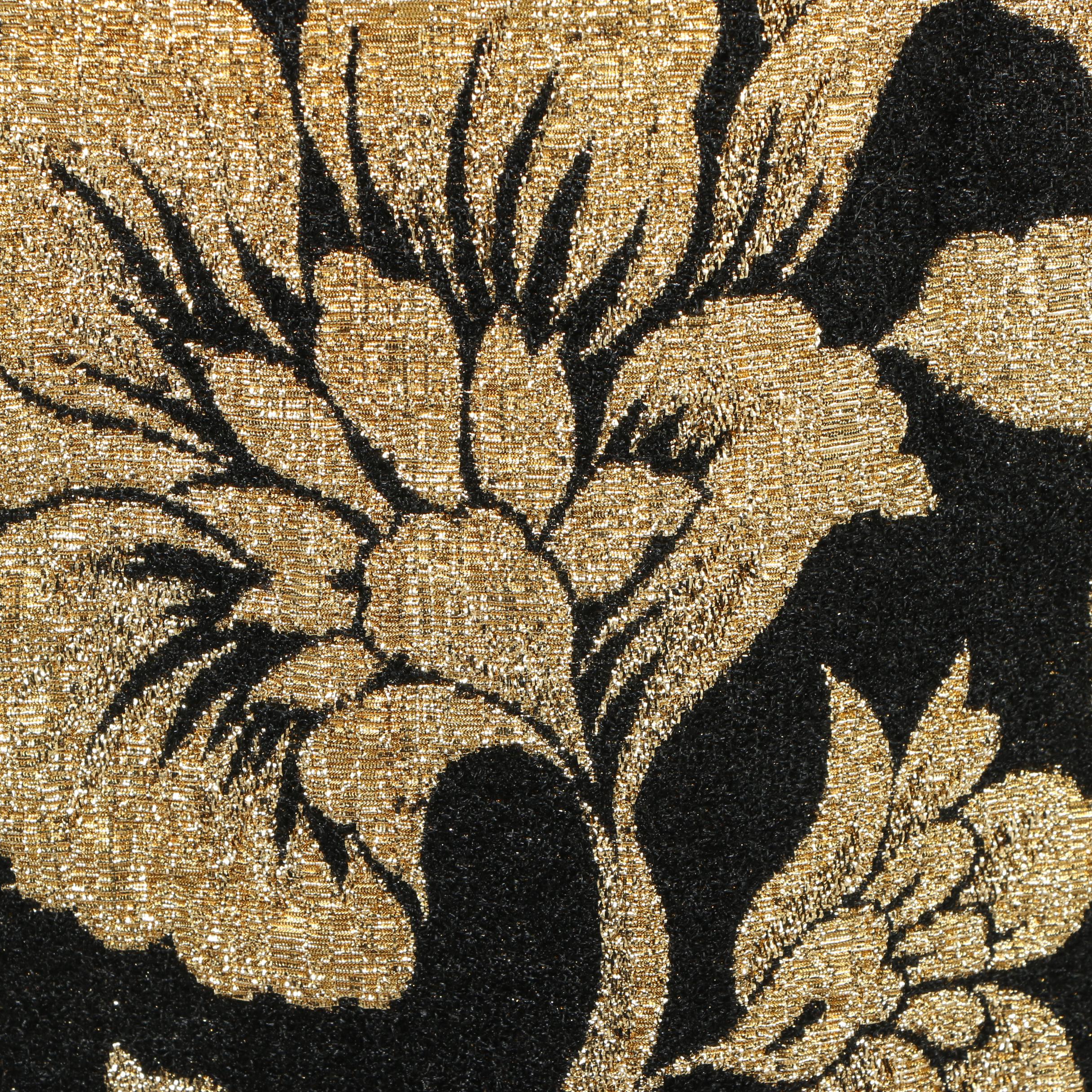 Marshall Field & Company Gold and Black Floral Sleeveless Evening Dress, 1960s