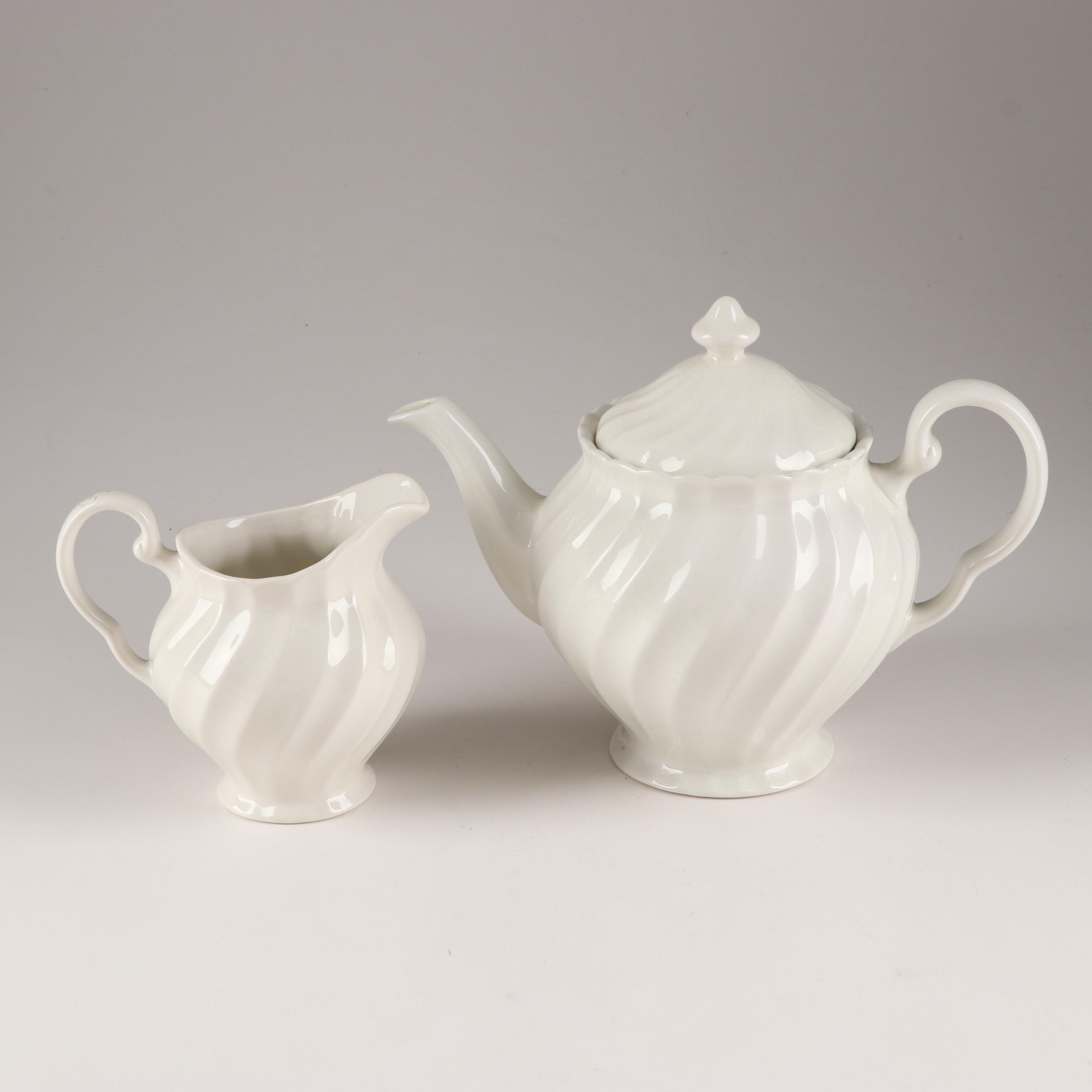 Johnson Brothers "Regency" White Swirled Dinnerware