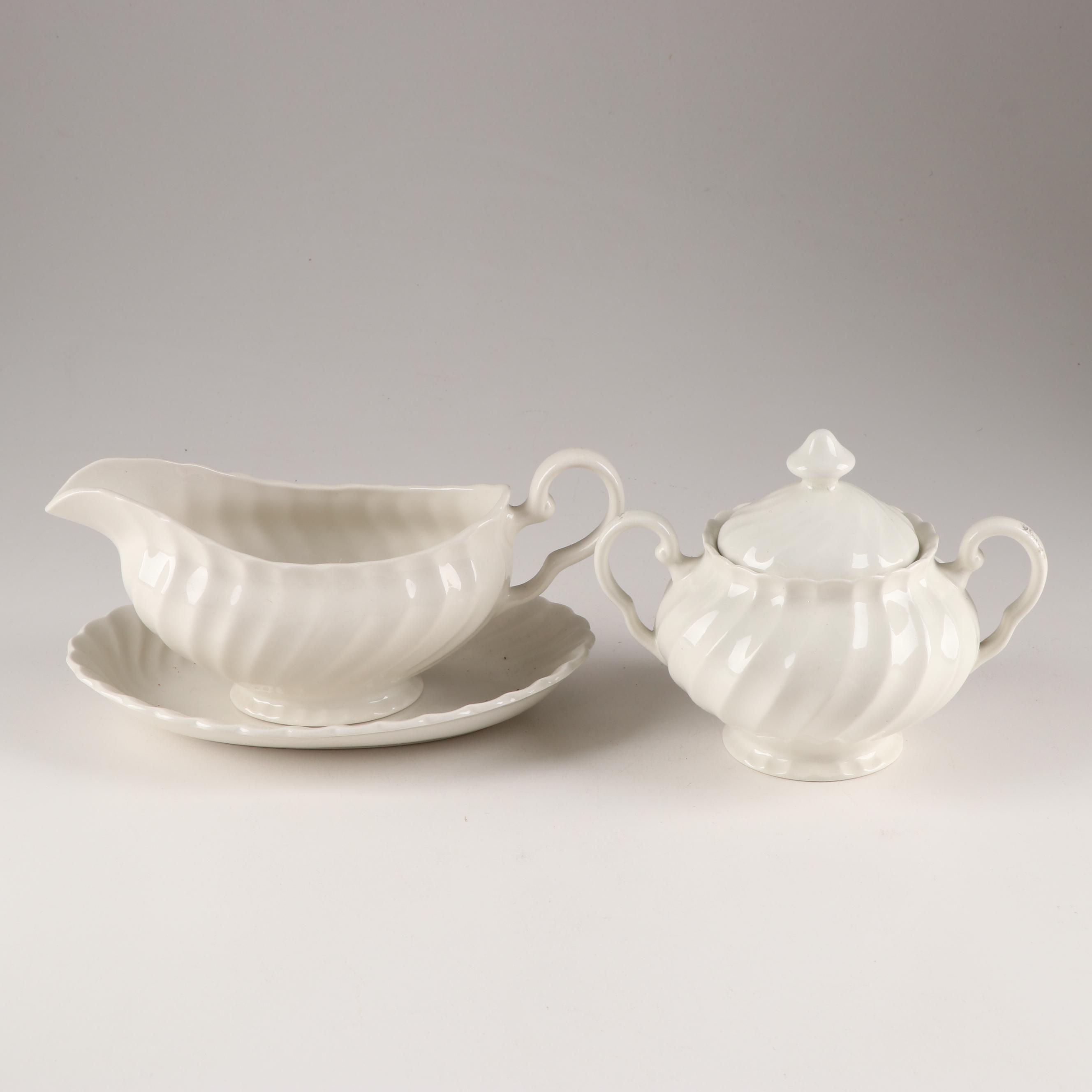 Johnson Brothers "Regency" White Swirled Dinnerware